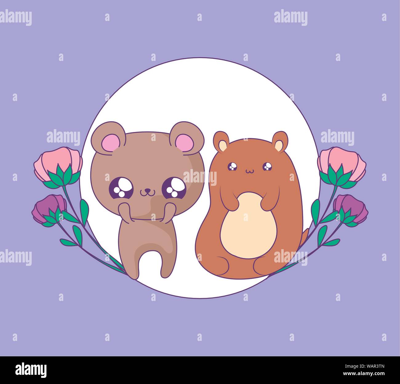 cute bears baby animals kawaii style vector illustration design Stock ...
