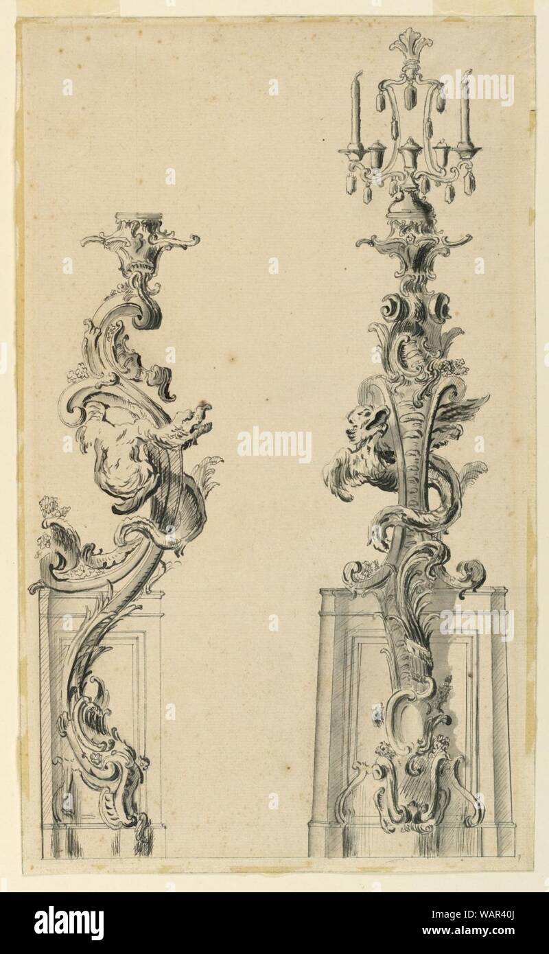 Drawing, Design for a Candle Bracket, ca. 1740 Stock Photo Alamy