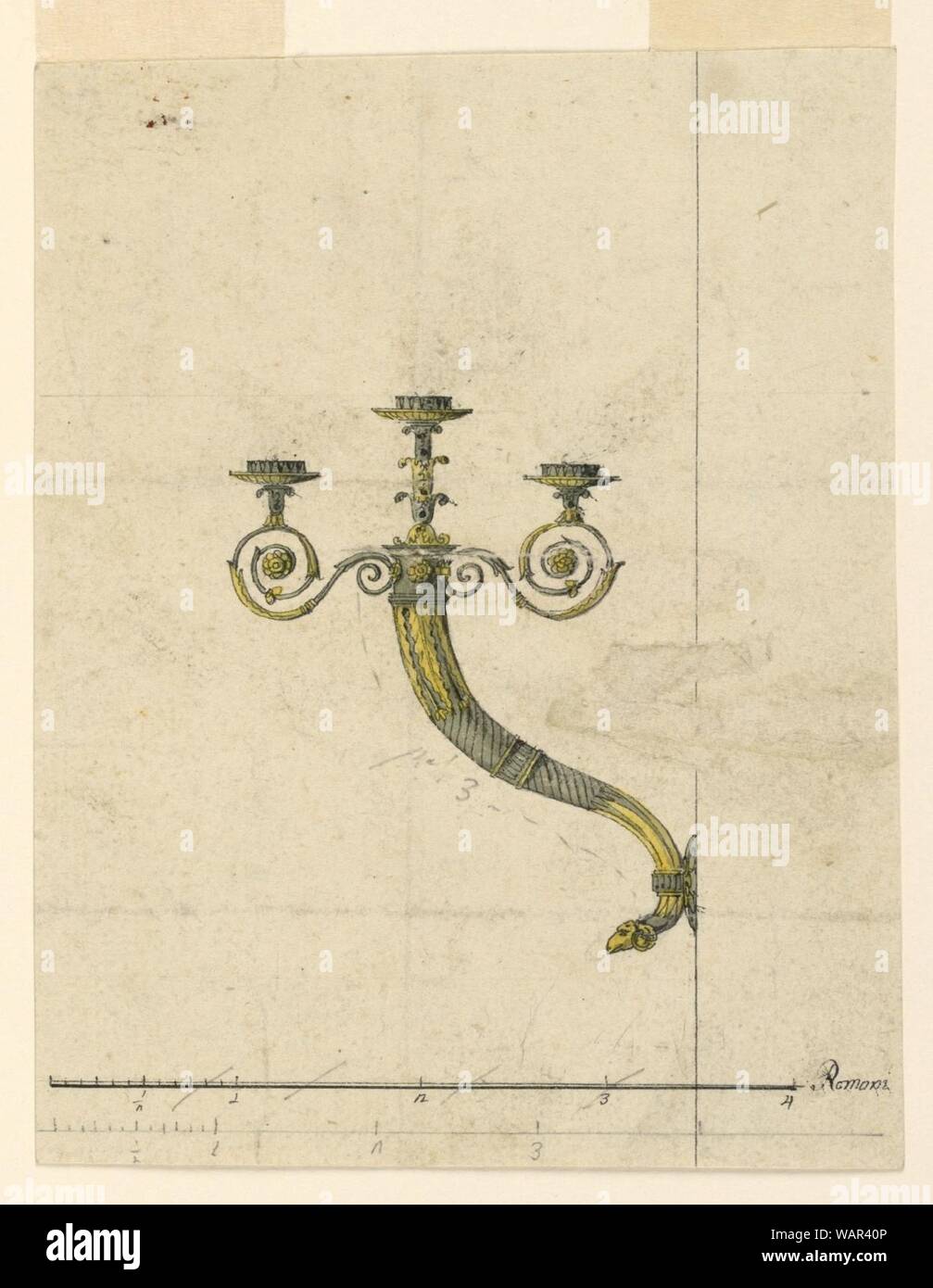 Drawing, Design for a Candle Bracket, late 18th century Stock Photo Alamy