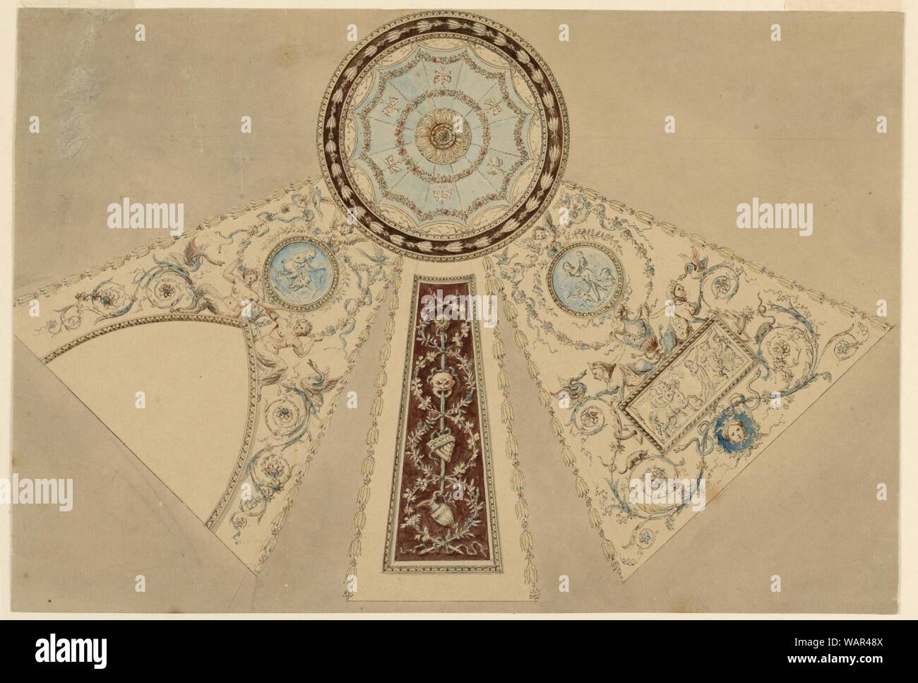 Drawing, Design for a Ceiling with Alternative Suggestions, ca. 1785