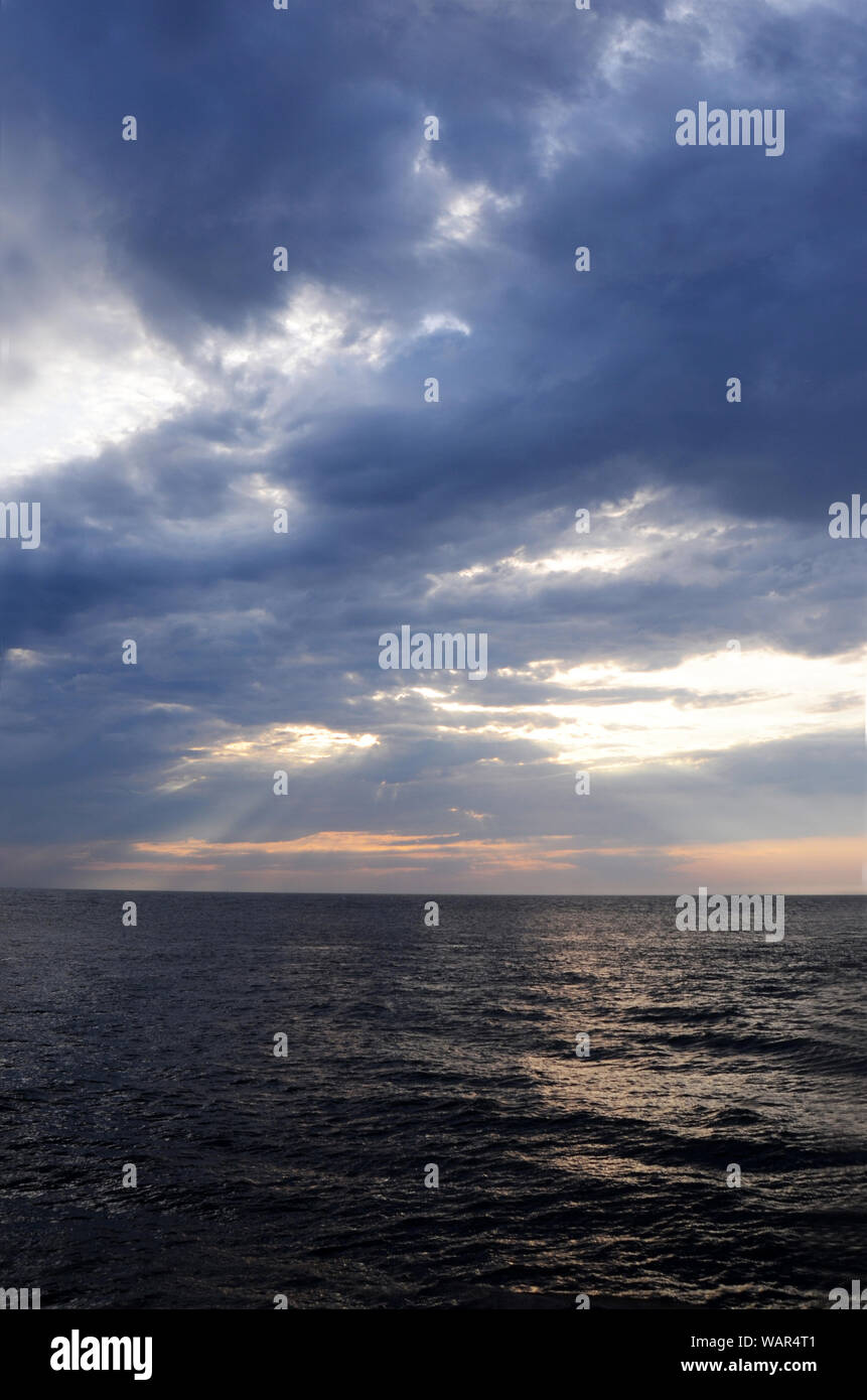 ATLANTIC LIGHTS: June sunrise over the Absecon bay in Atlantic city, New Jersey. Stock Photo