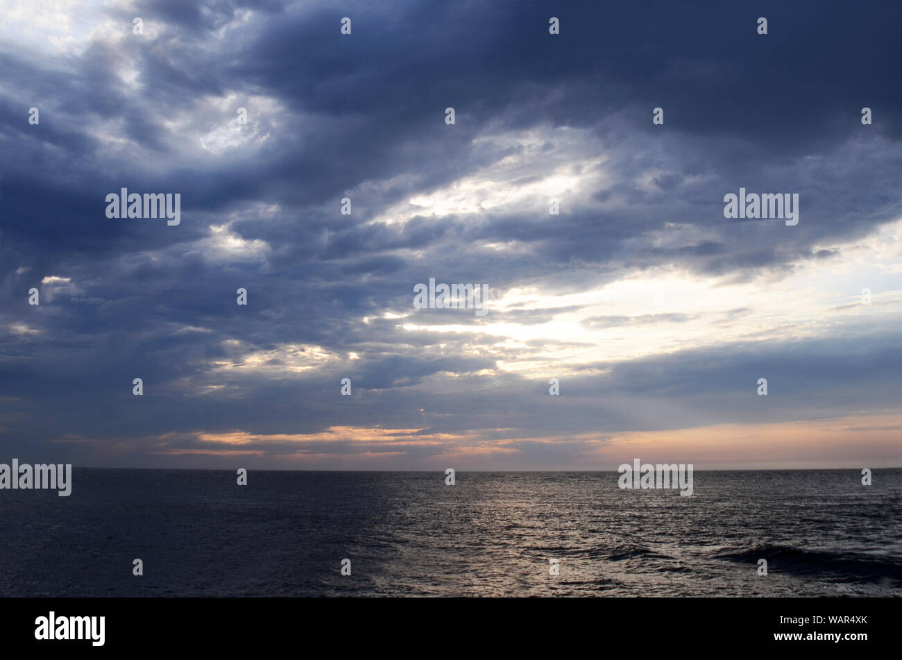 ATLANTIC LIGHTS: June sunrise over the Absecon bay in Atlantic city, New Jersey. Stock Photo
