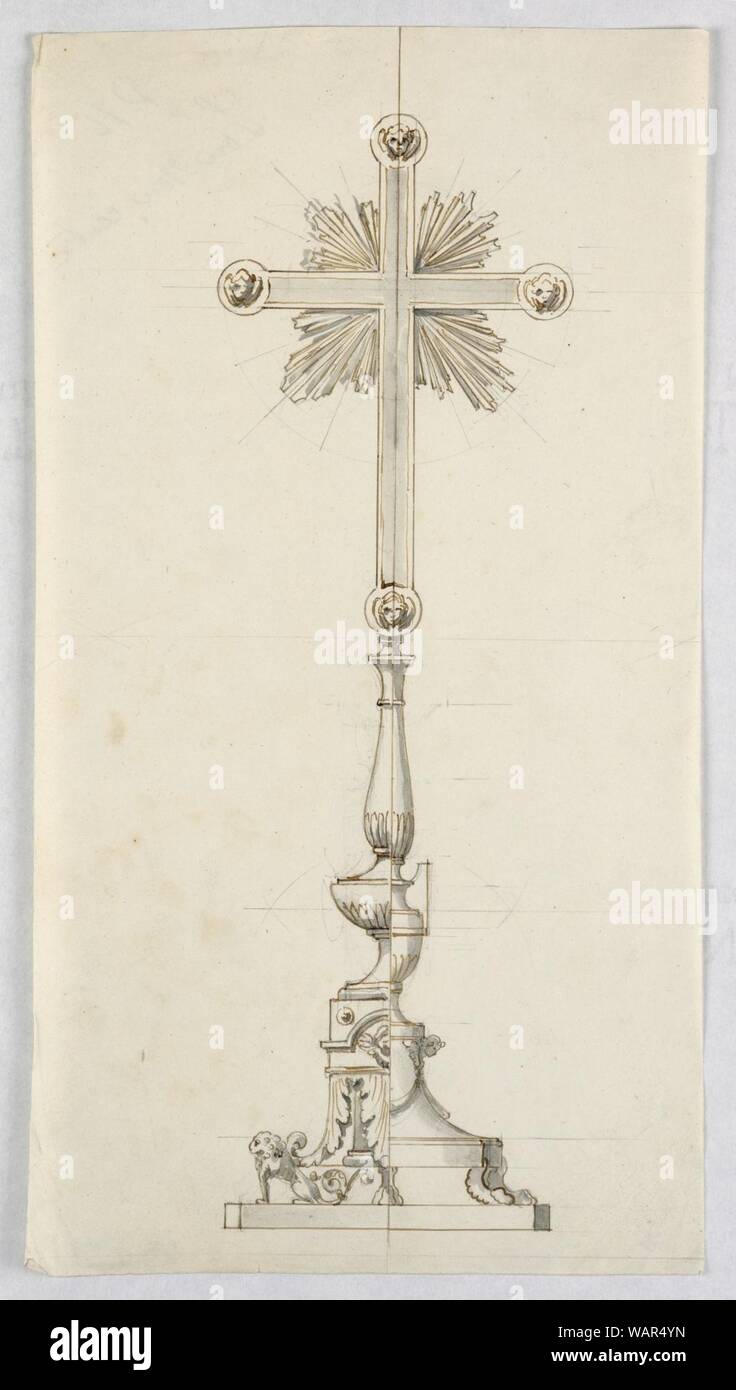 Drawing, Design for a Cross with Alternative Suggestions, early 19th