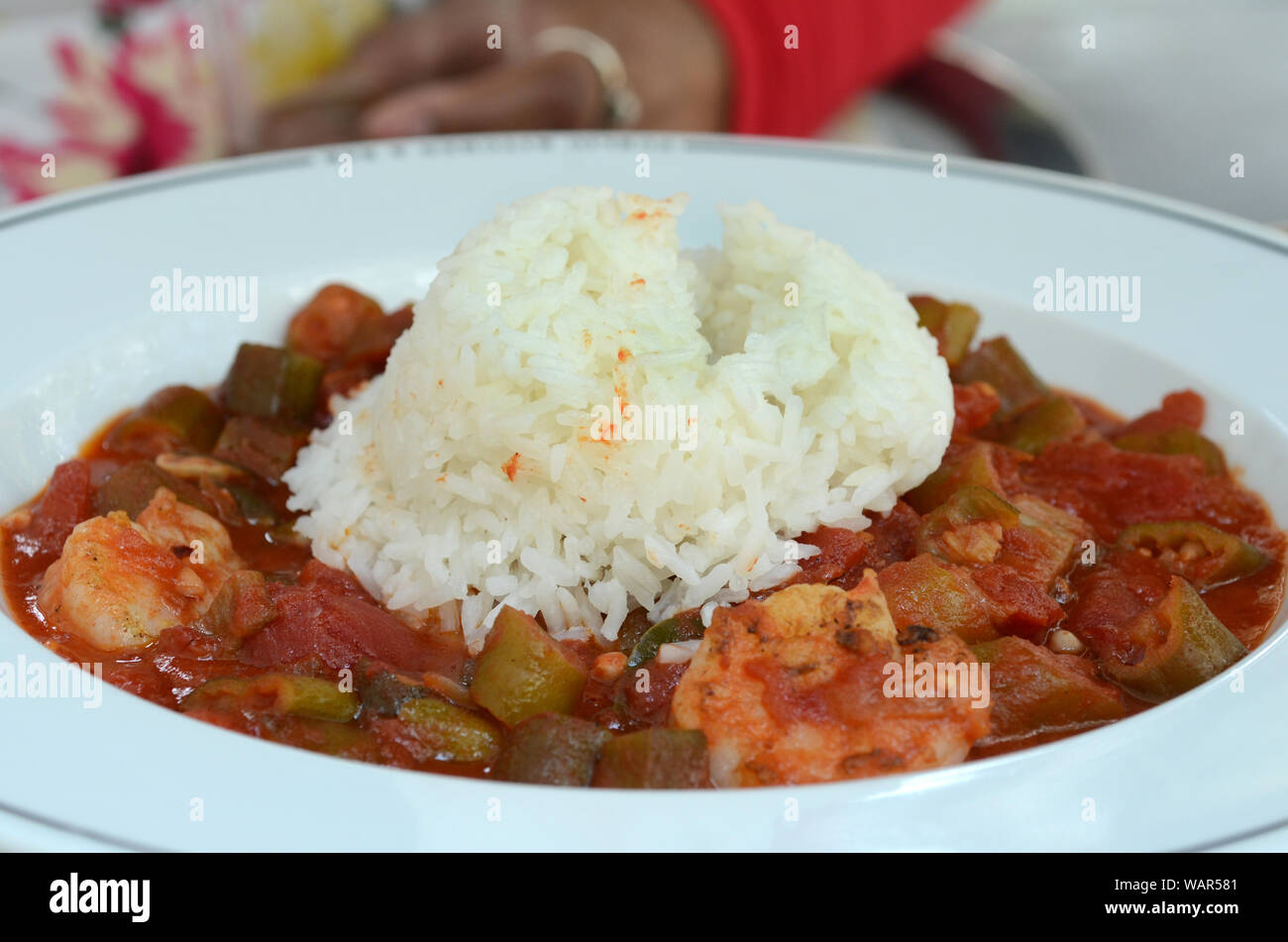 KITCHEN CATCH 1 A creole gumbo with stewed okra, tomato, and jasmine