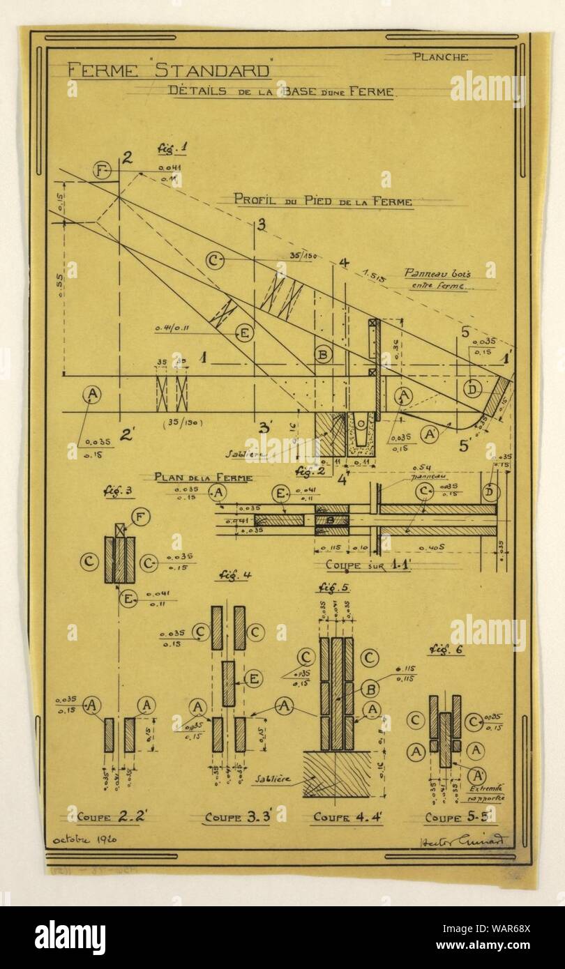 Operational Rework Drawings Drawing, Design for a Mass-Operational House Designed by Hector Guimard ...