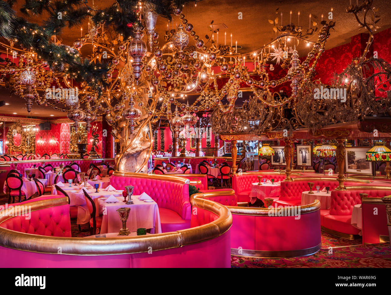 Dining room at the landmark Madonna Inn in San Luis Obispo, California Stock Photo
