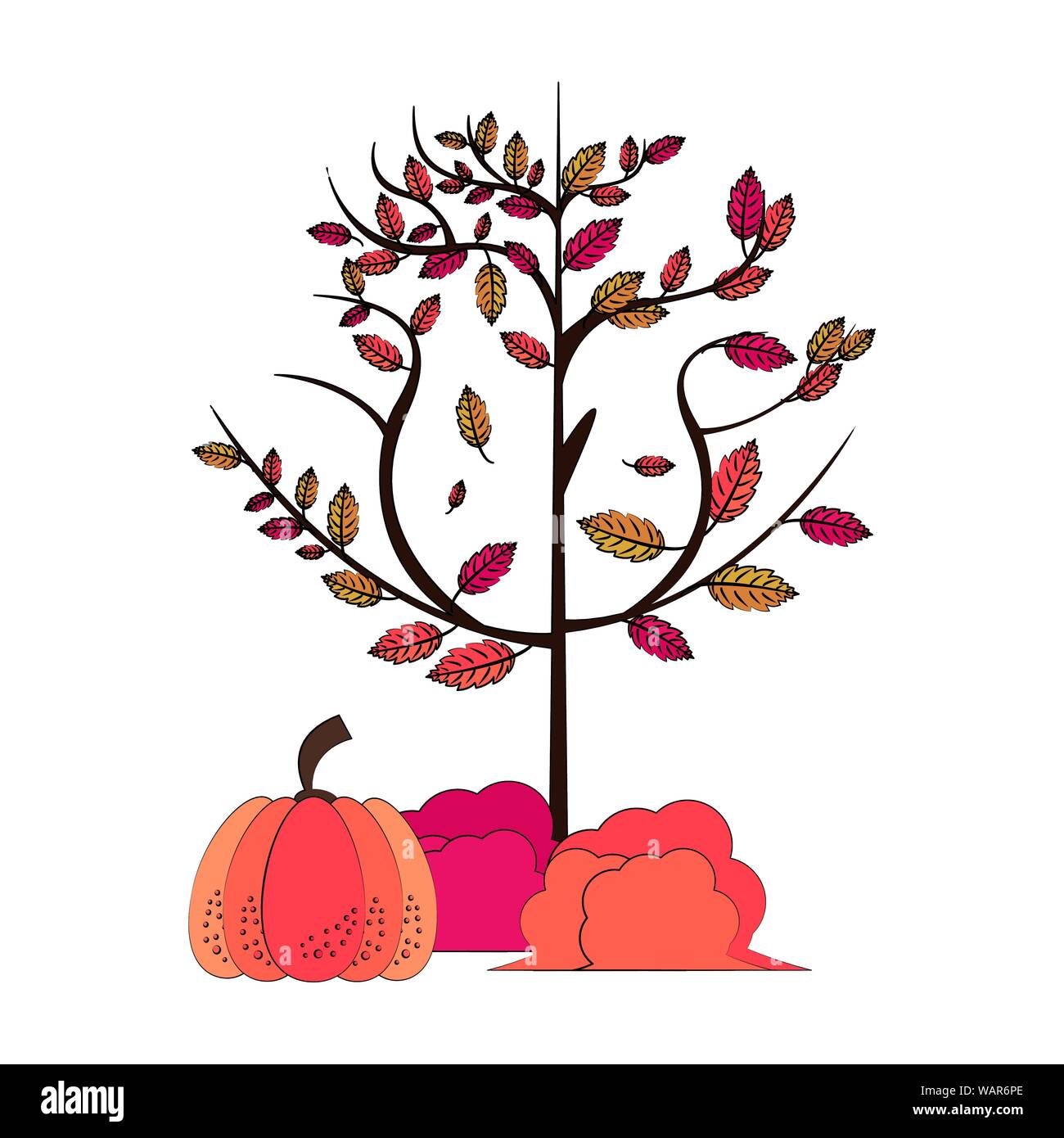 Autumn season cute elements cartoons Stock Vector Image & Art - Alamy