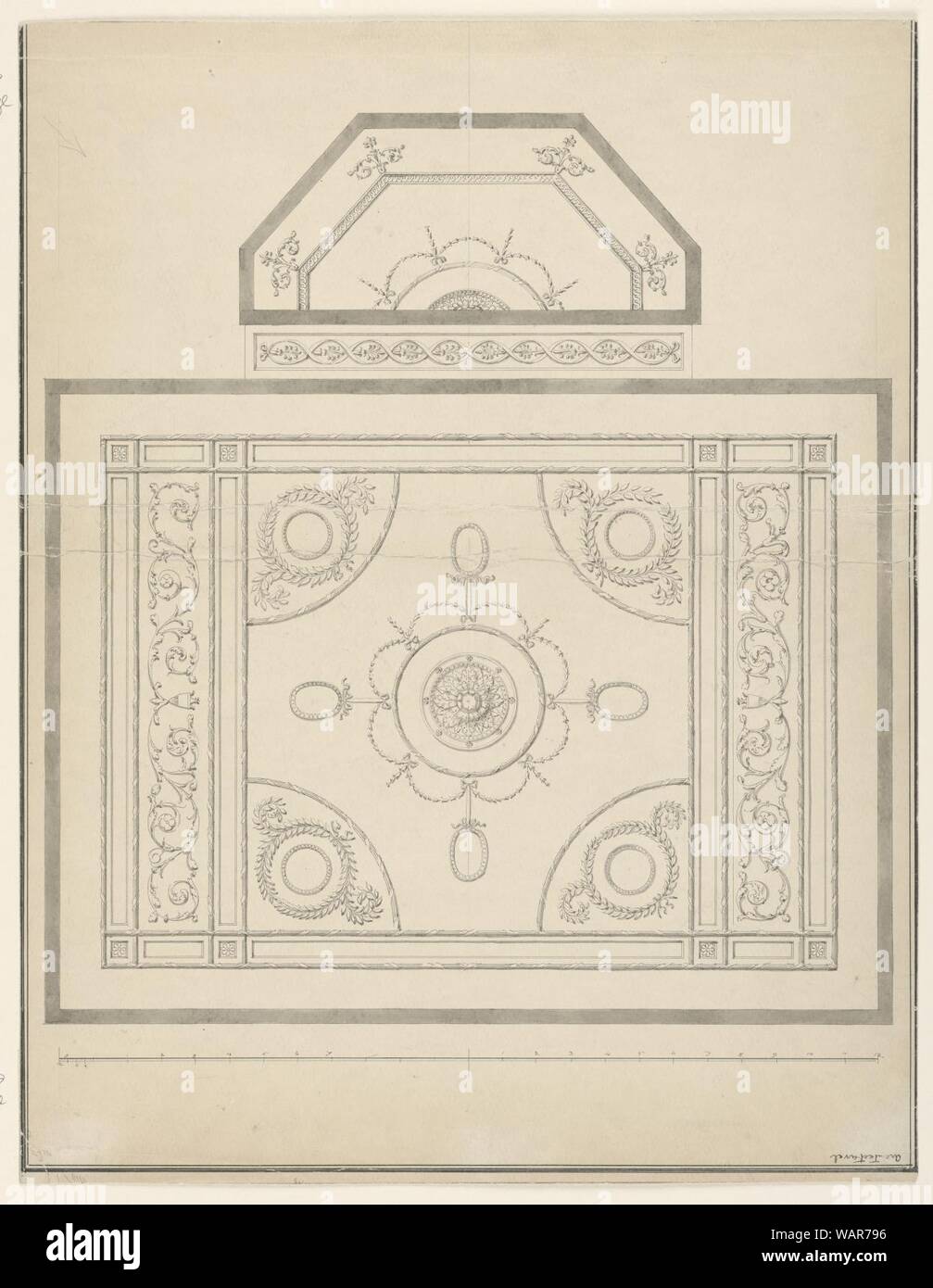 Drawing Design For A Plaster Ceiling With Bay 1746 1813