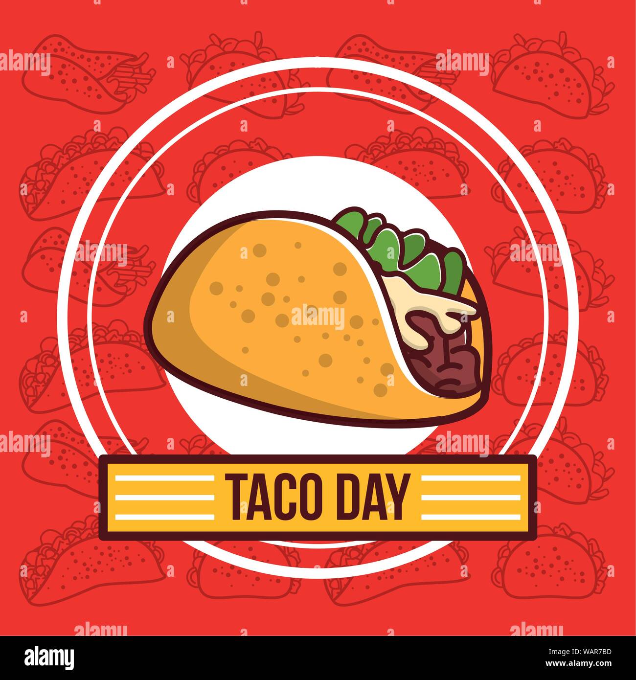 Taco day mexican food cartoon Stock Vector Image & Art - Alamy
