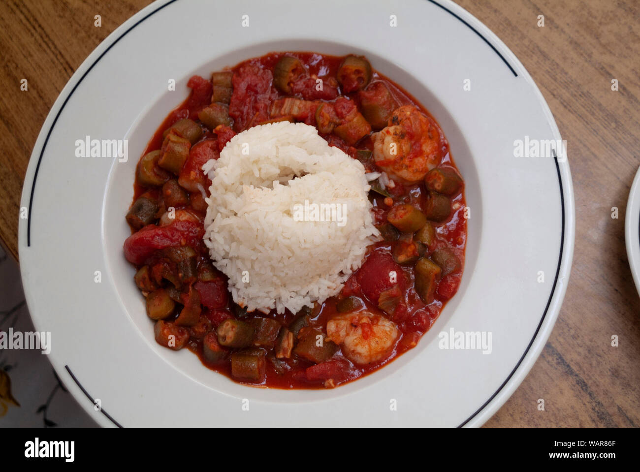 KITCHEN CATCH 1 A creole gumbo with stewed okra, tomato, and jasmine