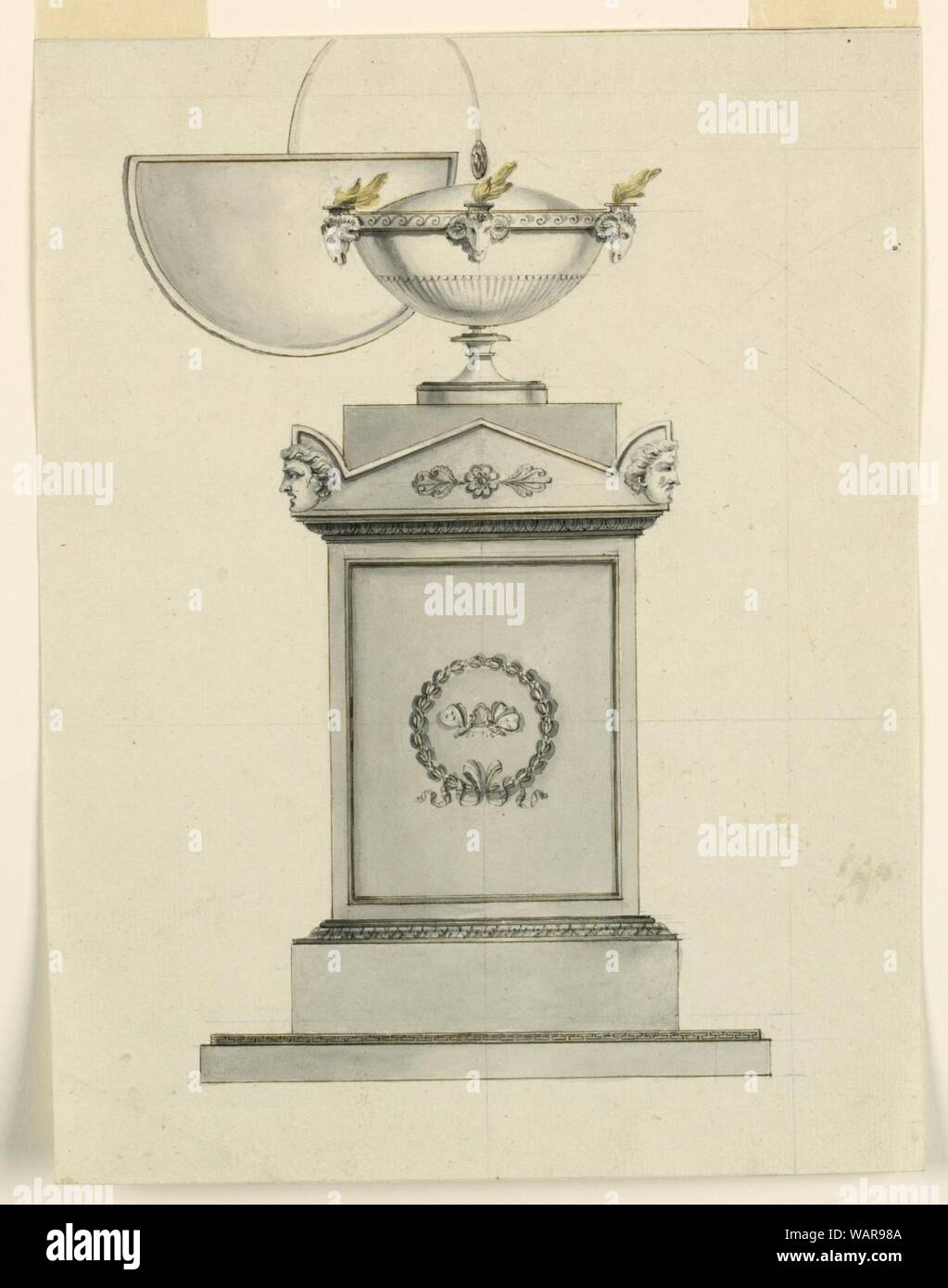 Drawing, Design for an Oil Lamp, early 19th century Stock Photo Alamy