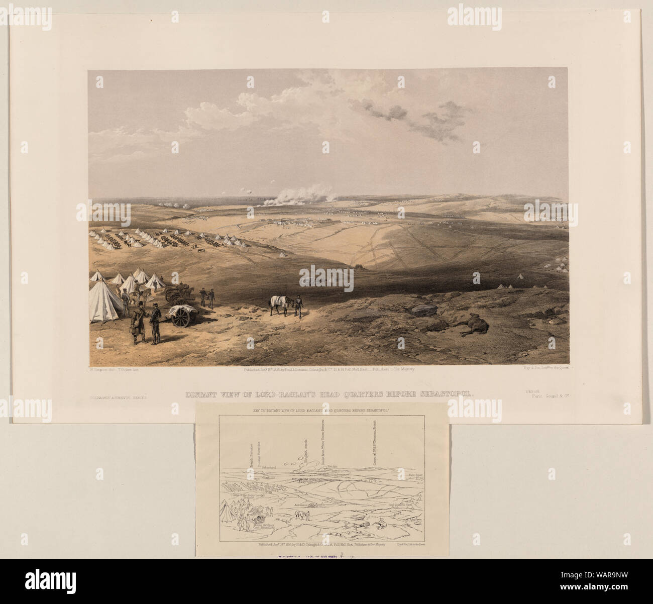 Distant view of Lord Raglan's head quarters before Sebastopol / W. Simpson delt. ; T. Picken lith. Stock Photo