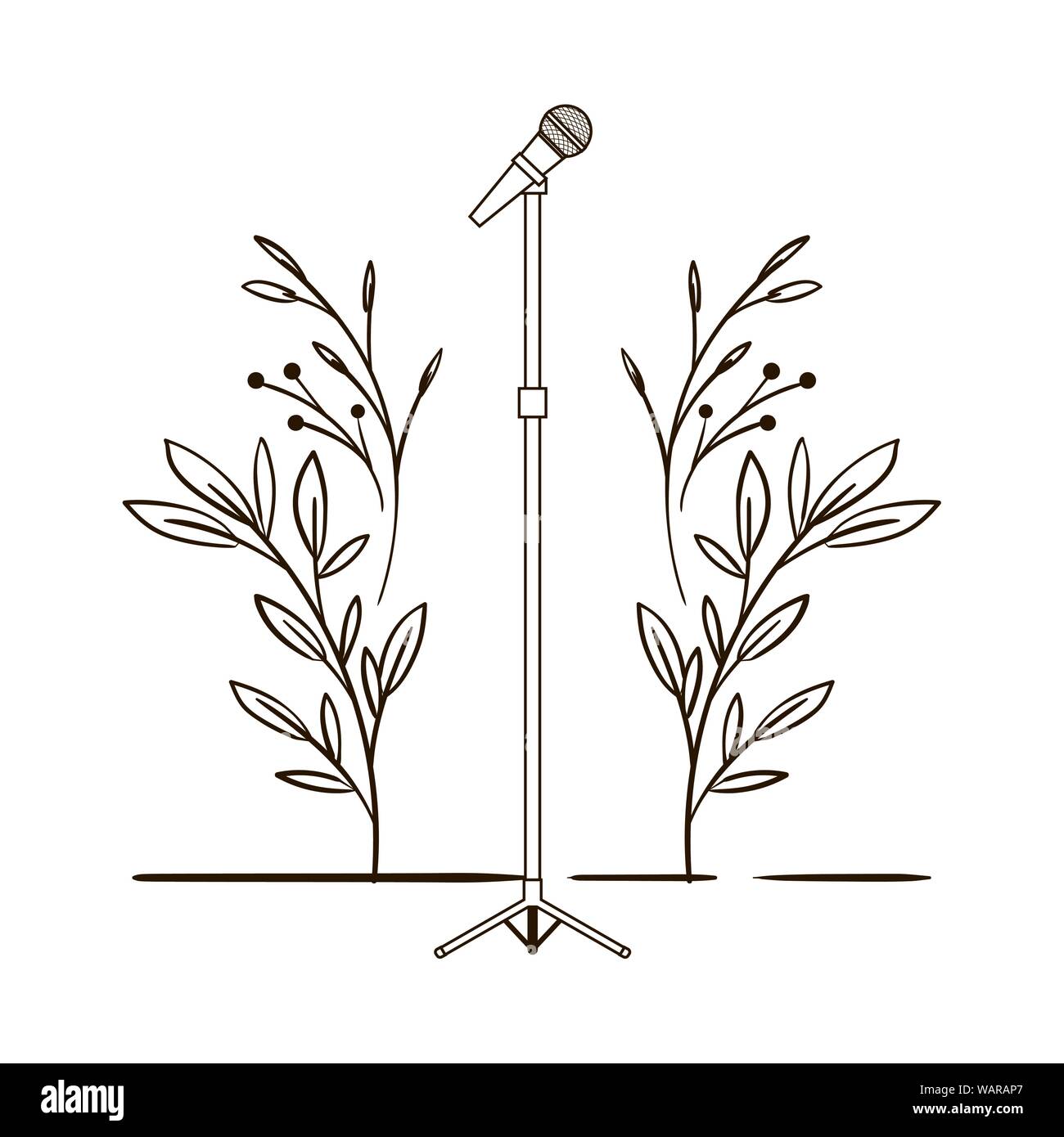 microphone with stand on white background Stock Vector Image & Art - Alamy