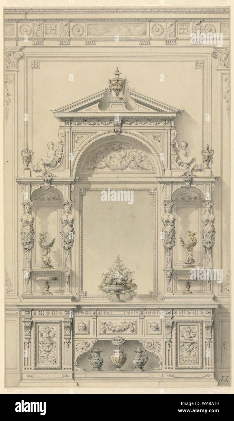Drawing, Design for Meuble de Vestibule, 1873–79 Stock Photo