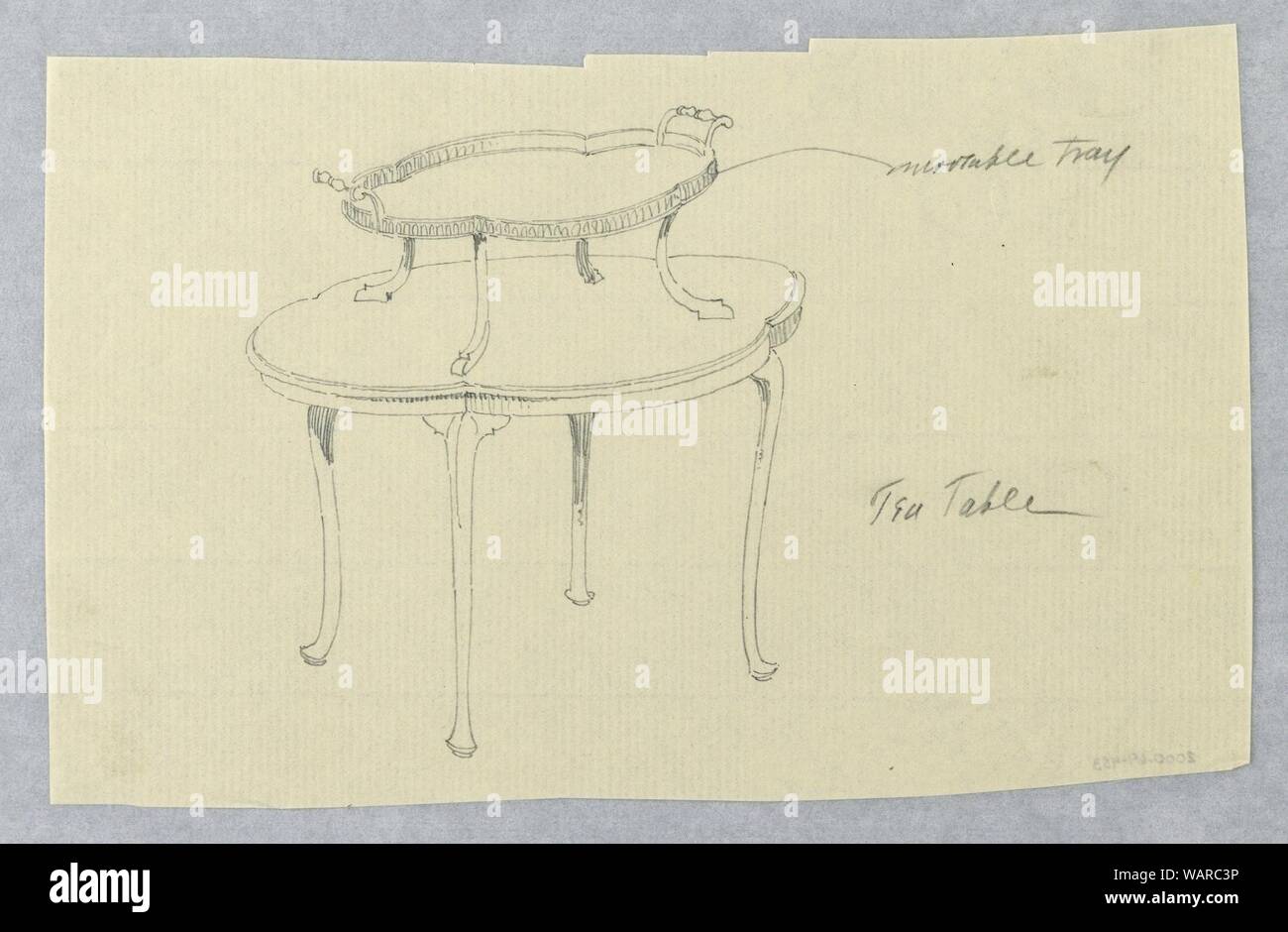 Drawing, Design for Tea Table with Removable Tray, 1900–05 Stock Photo ...