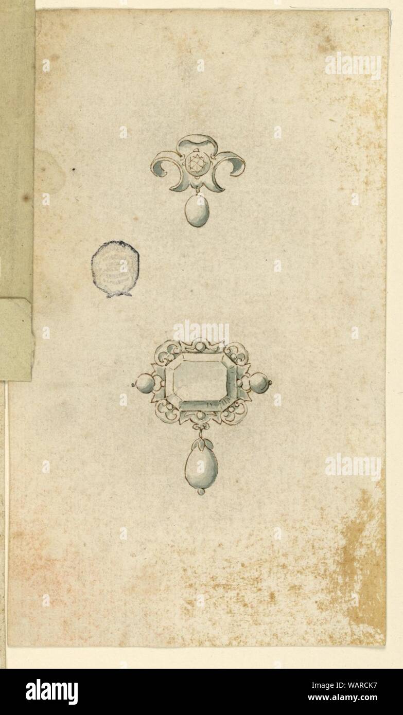 Drawing, Design for Two Brooches, 182030 Stock Photo Alamy