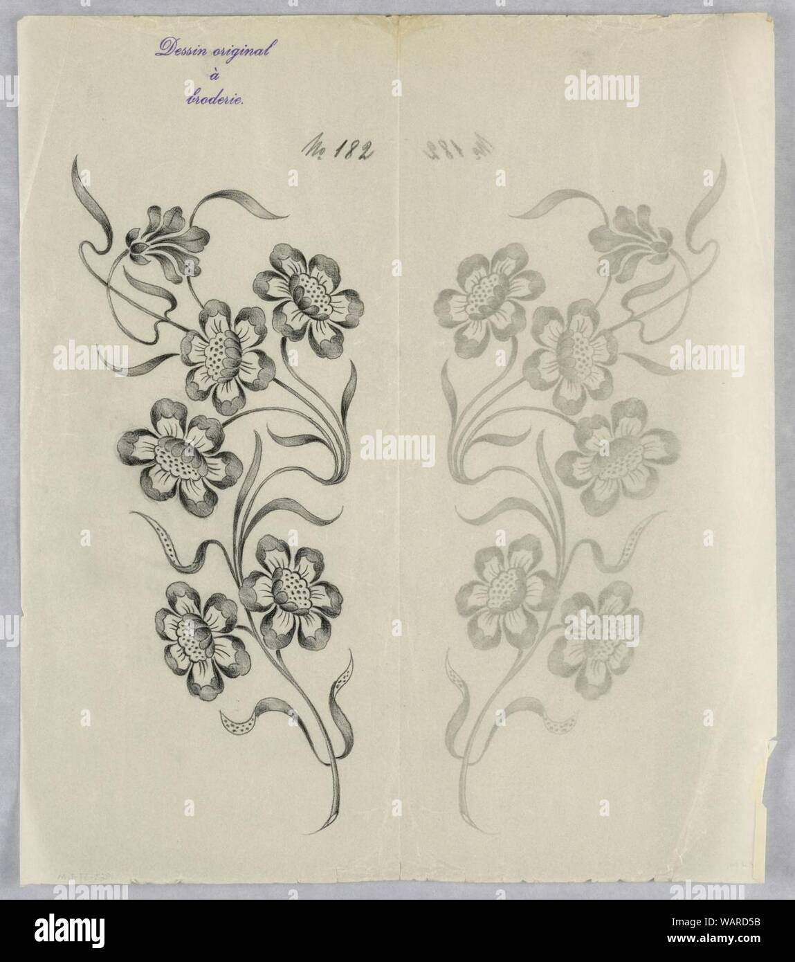 Drawing, Designs for embroidery, ca. 1890 Stock Photo - Alamy