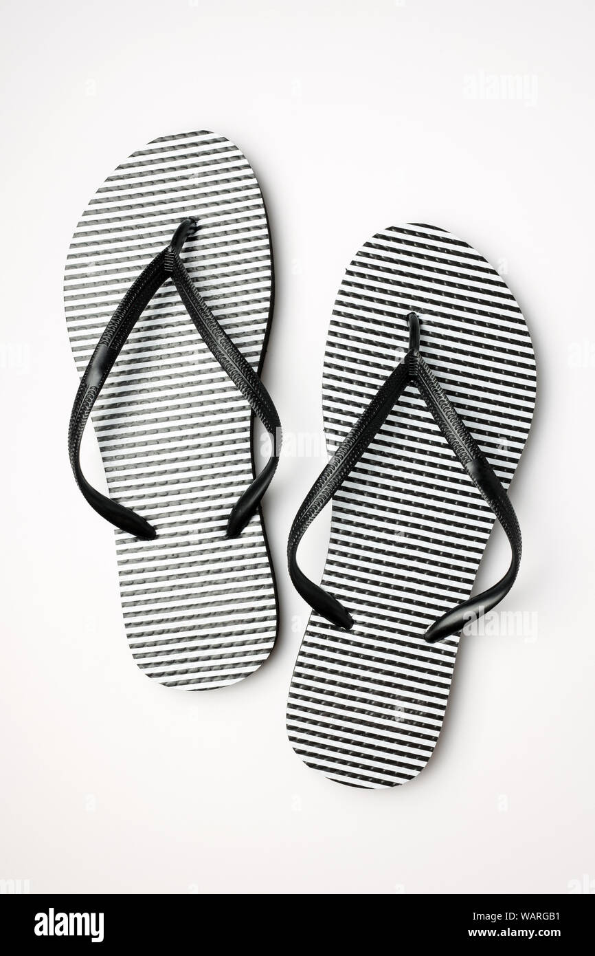 Summer shoes rubber flip flops isolated on white background Stock Photo