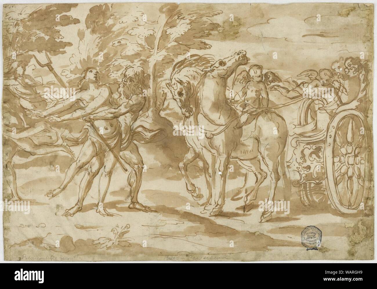 Drawing, Hades Abducting Persephone in a Clearing, 16th–19th century Stock Photo
