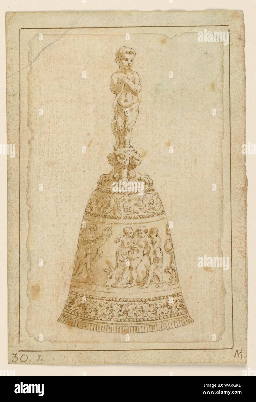 Drawing, Hand bell, 1800–1825 Stock Photo - Alamy