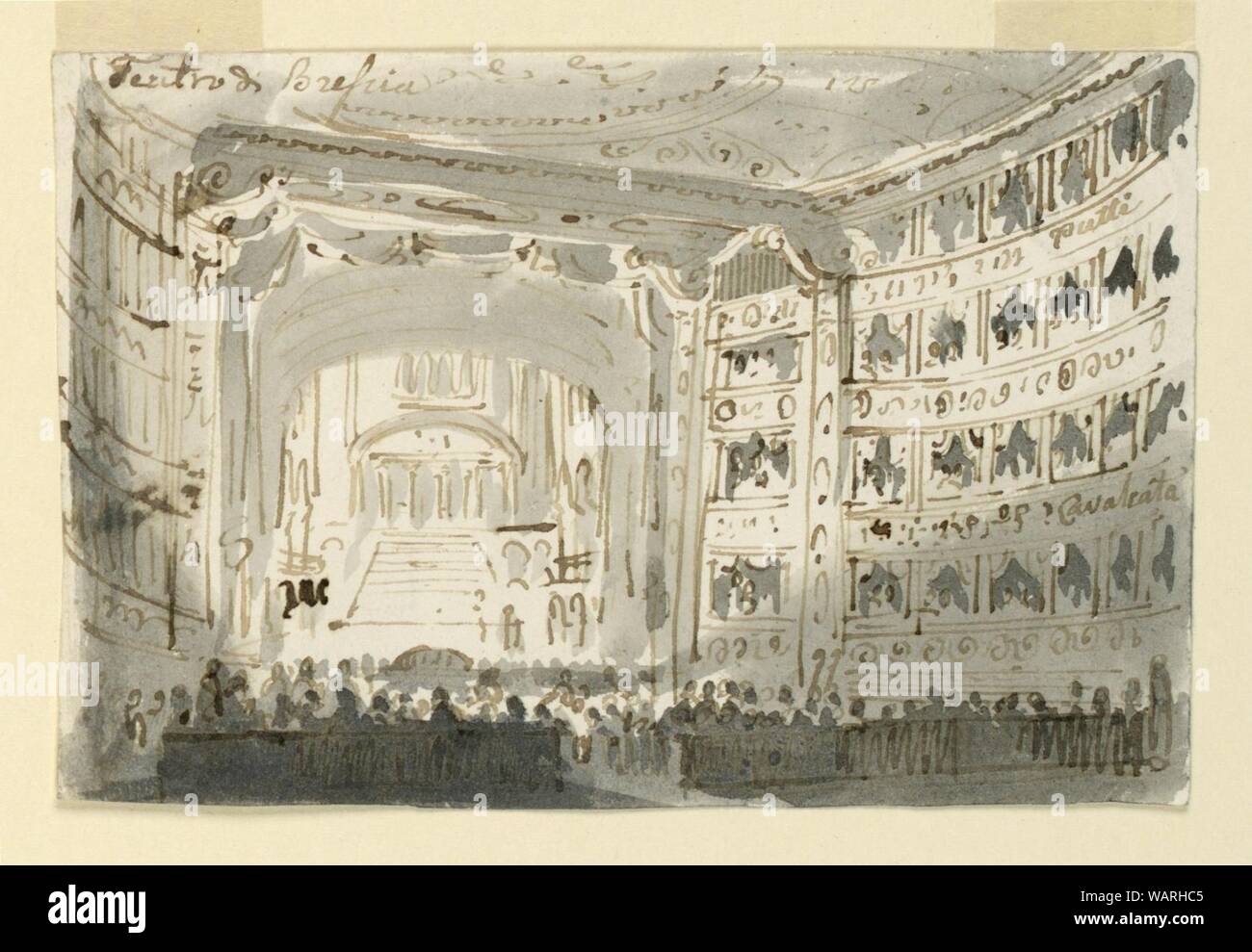 Drawing, Interior of Theatre at Brescia, early 19th century Stock Photo ...