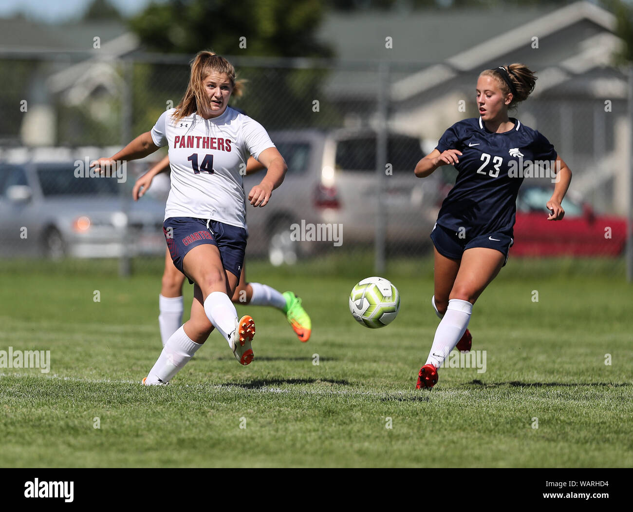 Girls soccer action with Lake City High School vs. Coeur d'Alene