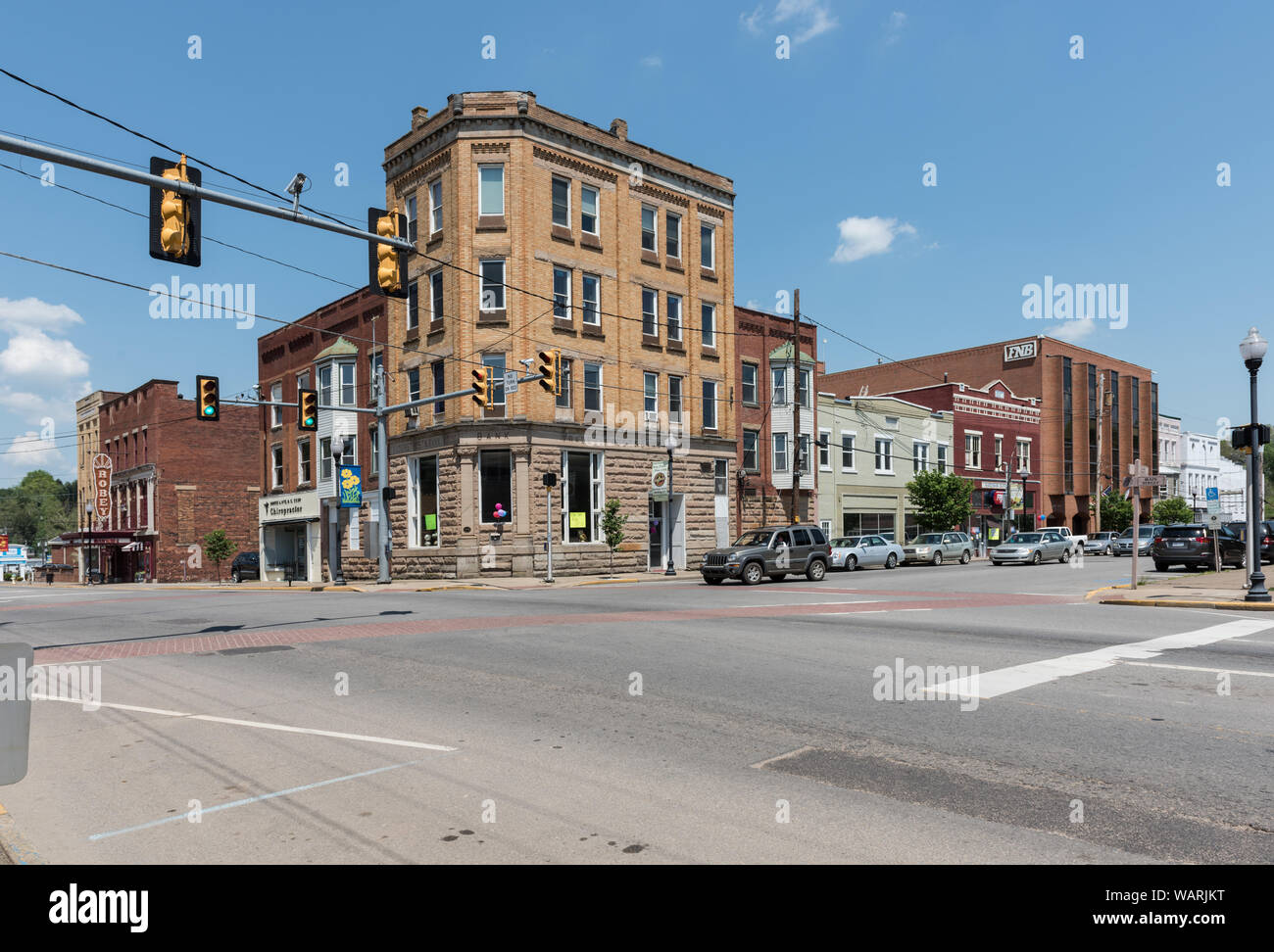 Downtown block that includes the Robey Theatre in Spencer, West ...