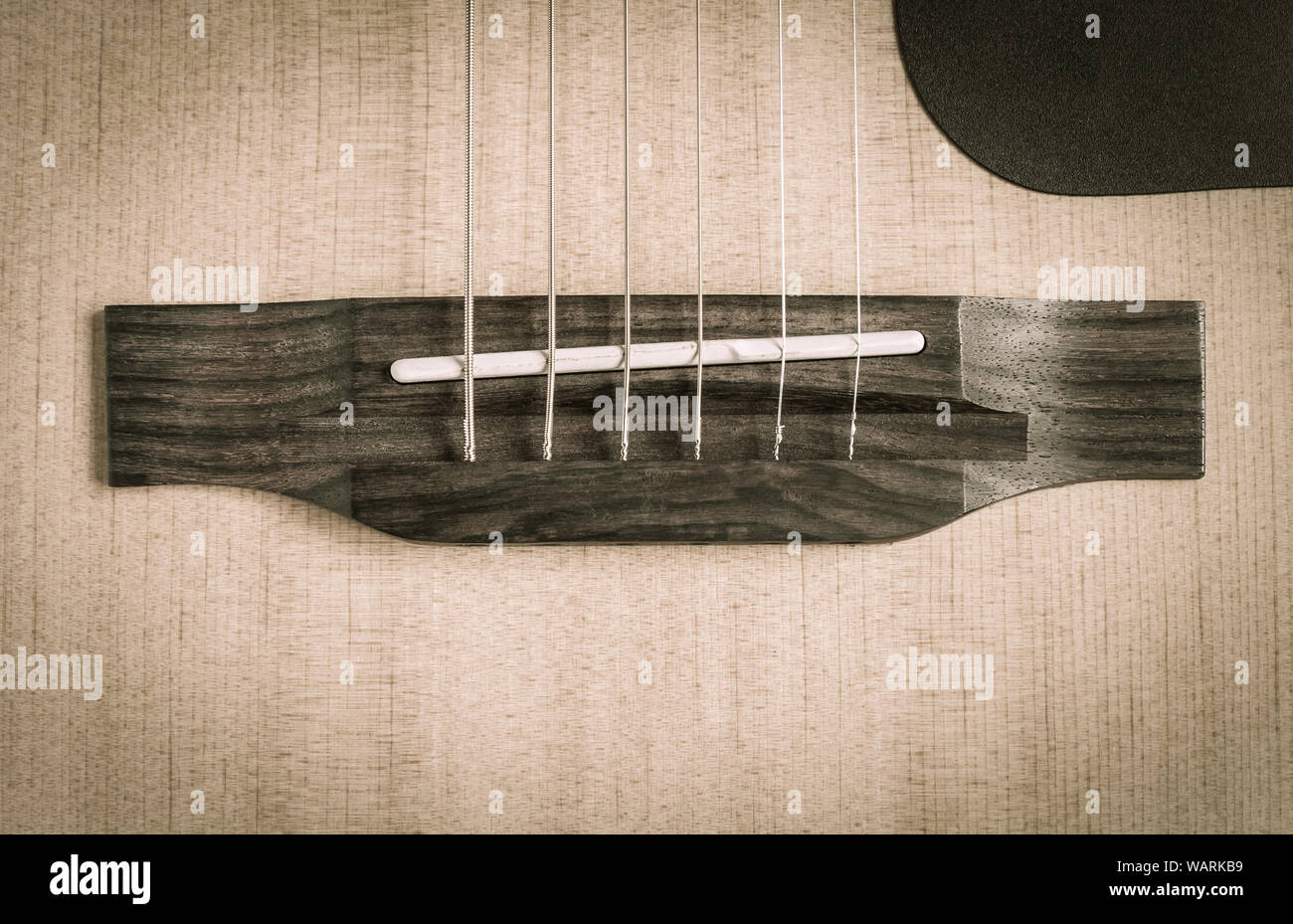 Wood Bridge and Plastic Saddle and String and Pickguard of Acoustic