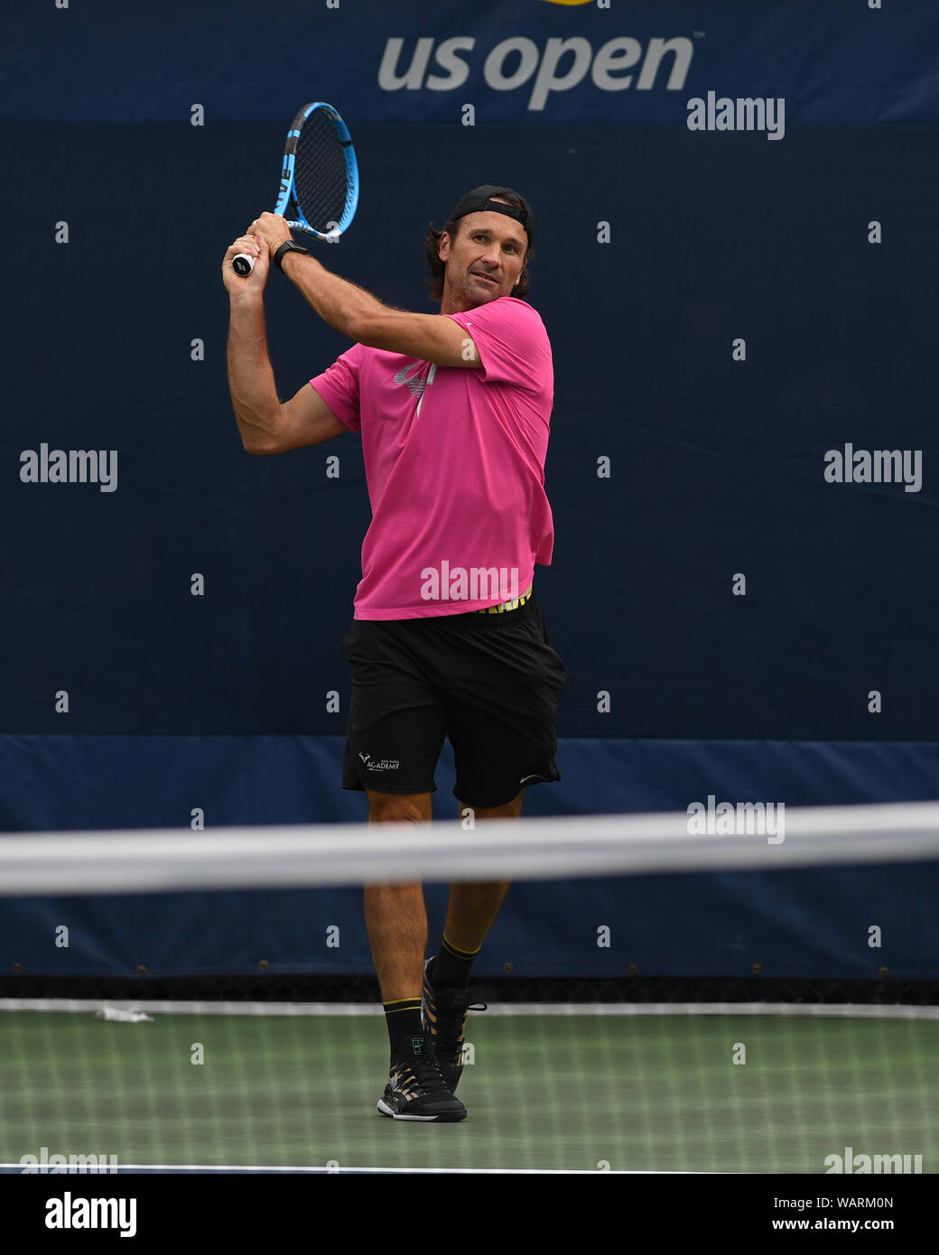 Flushing NY, USA. 21st Aug, 2019. Carlos Moya on the practice court at the USTA Billie Jean King National Tennis Center on August 21, 2019 in Flushing Queens. Credit: Mpi04/Media Punch/Alamy Live News Stock Photo