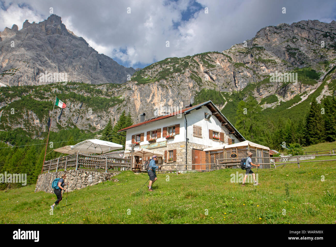 Rifugio Lunelli in the Sesto Dolomites Stock Photo Alamy