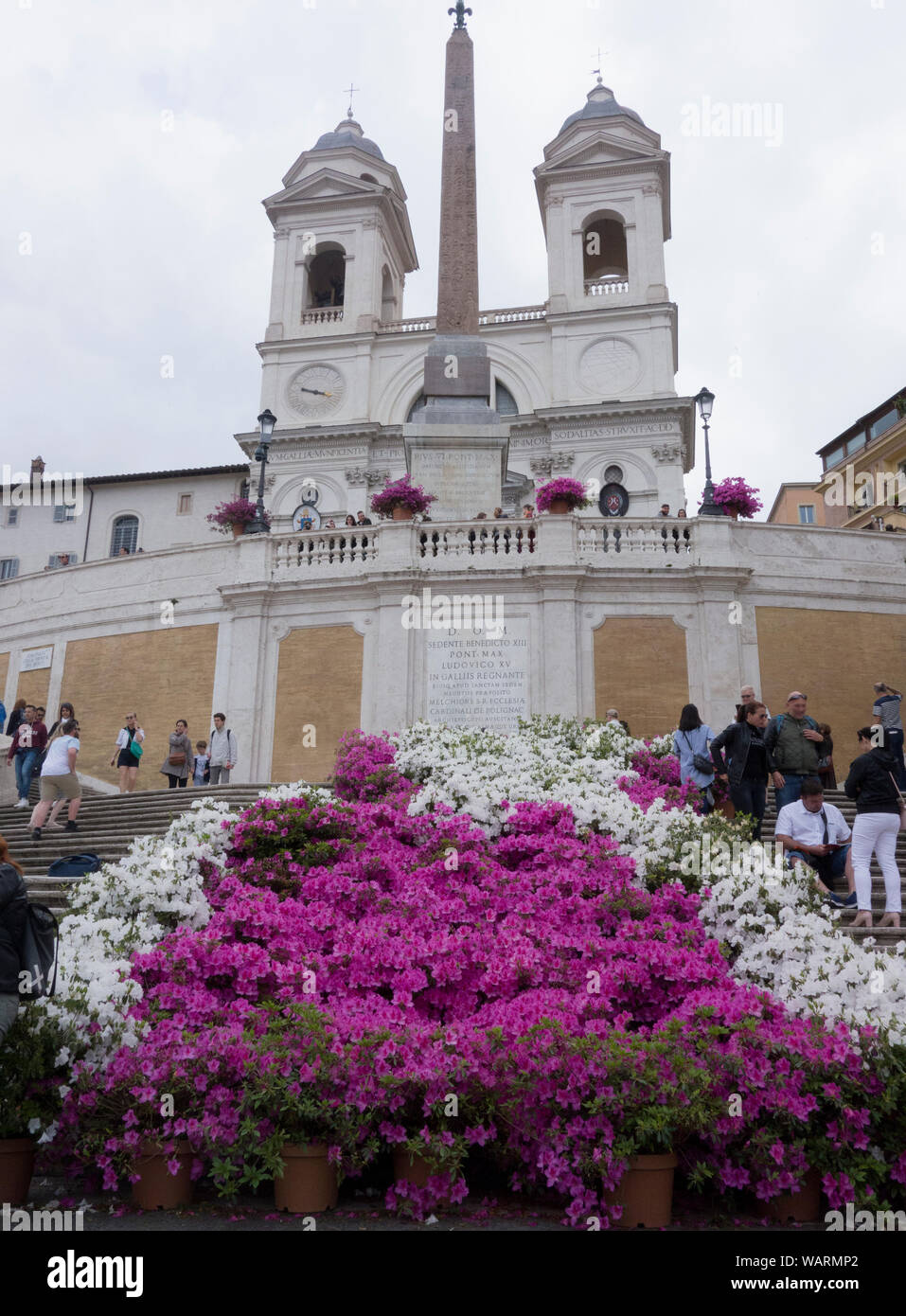 Flowers on spanish steps in rome italy hires stock photography and