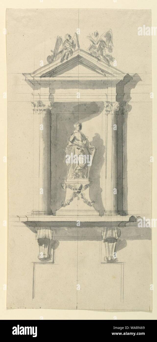 Drawing, Niche with Statue, 1775 Stock Photo Alamy