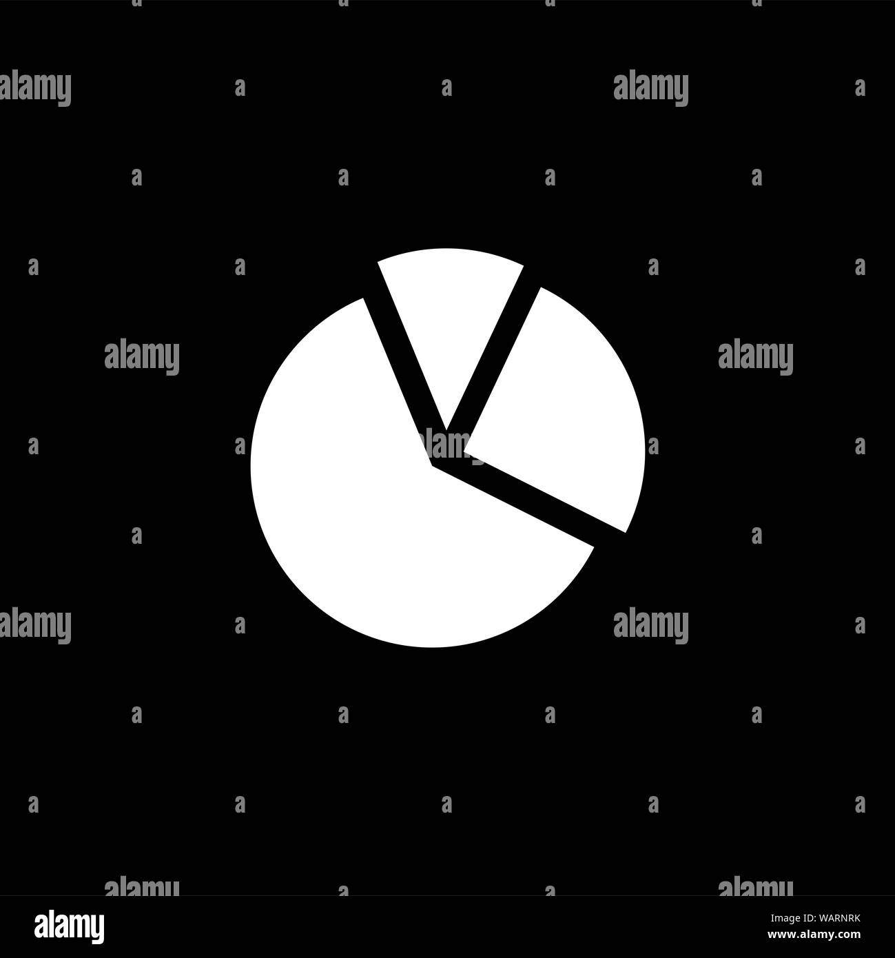 Pie Chart Icon On Black Background. Black Flat Style Vector ...