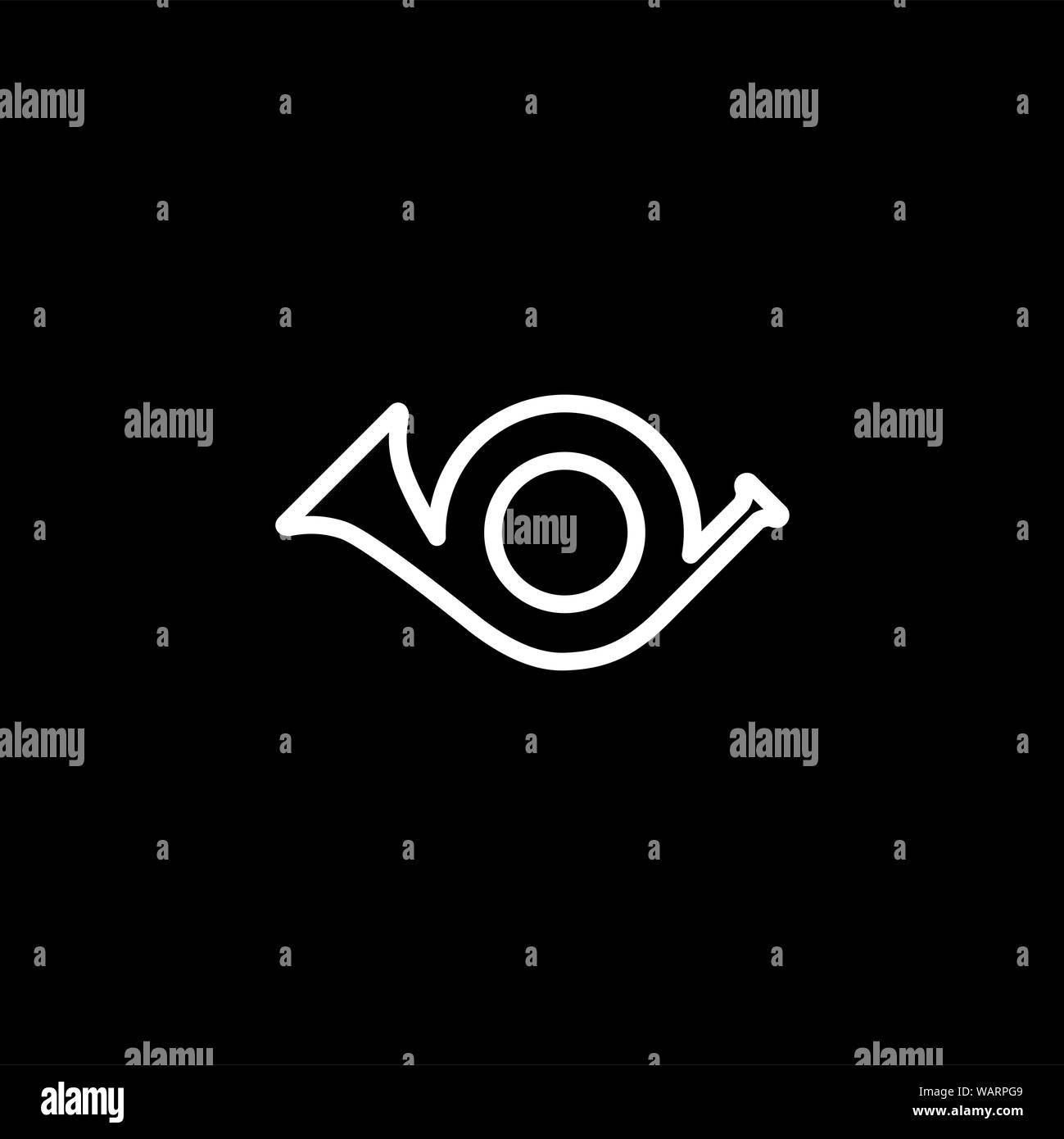 Shehnai Line Icon On Black Background. Black Flat Style Vector Illustration Stock Photo