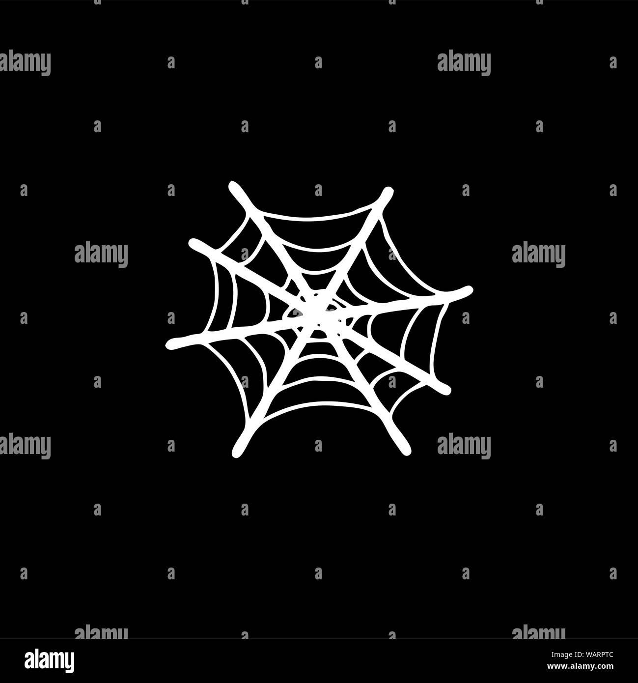 Spider Net Icon On Black Background. Black Flat Style Vector