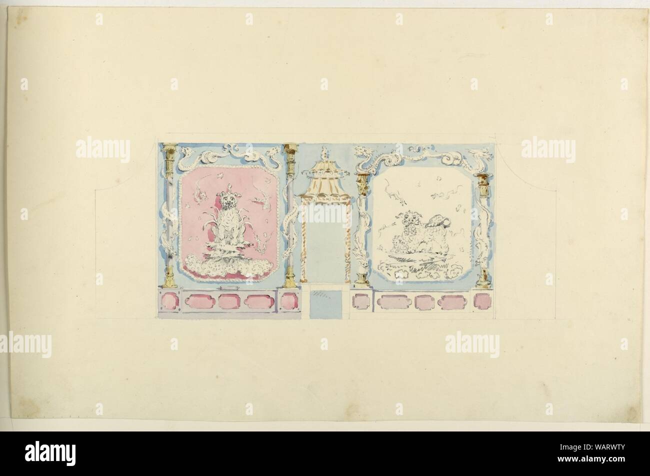 Drawing, Proposed Design for the West Wall of the Music Room, Royal ...