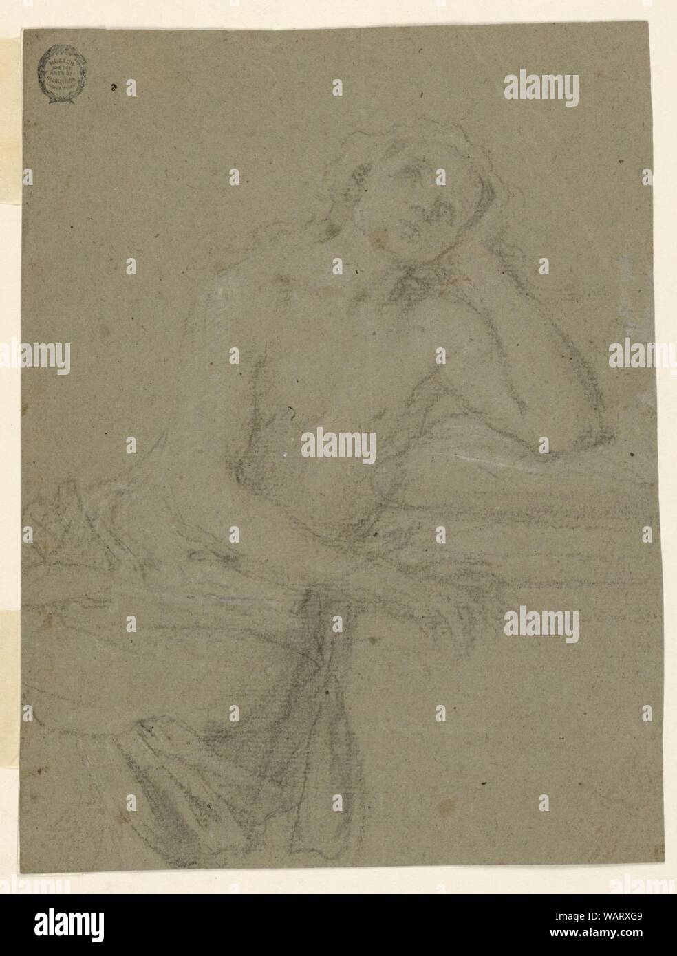Drawing, Saint Magdalen Repenting, 1600–1650 Stock Photo