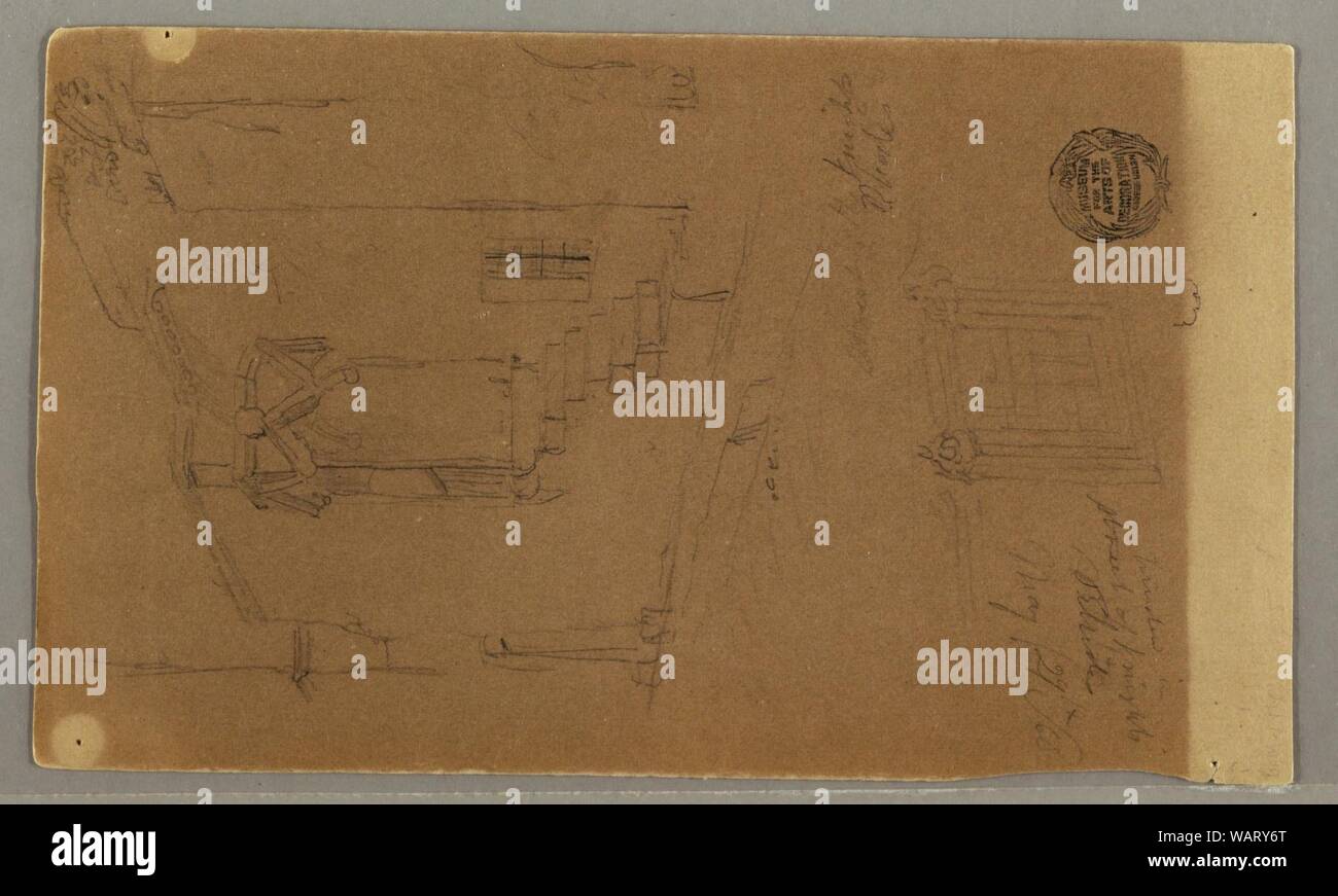 Drawing, Side view of building, window, May 29, 1868 Stock Photo - Alamy