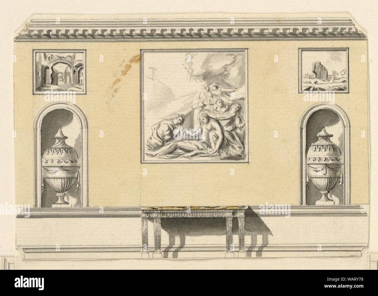 Drawing, Side Wall Elevation, 181522 Stock Photo Alamy