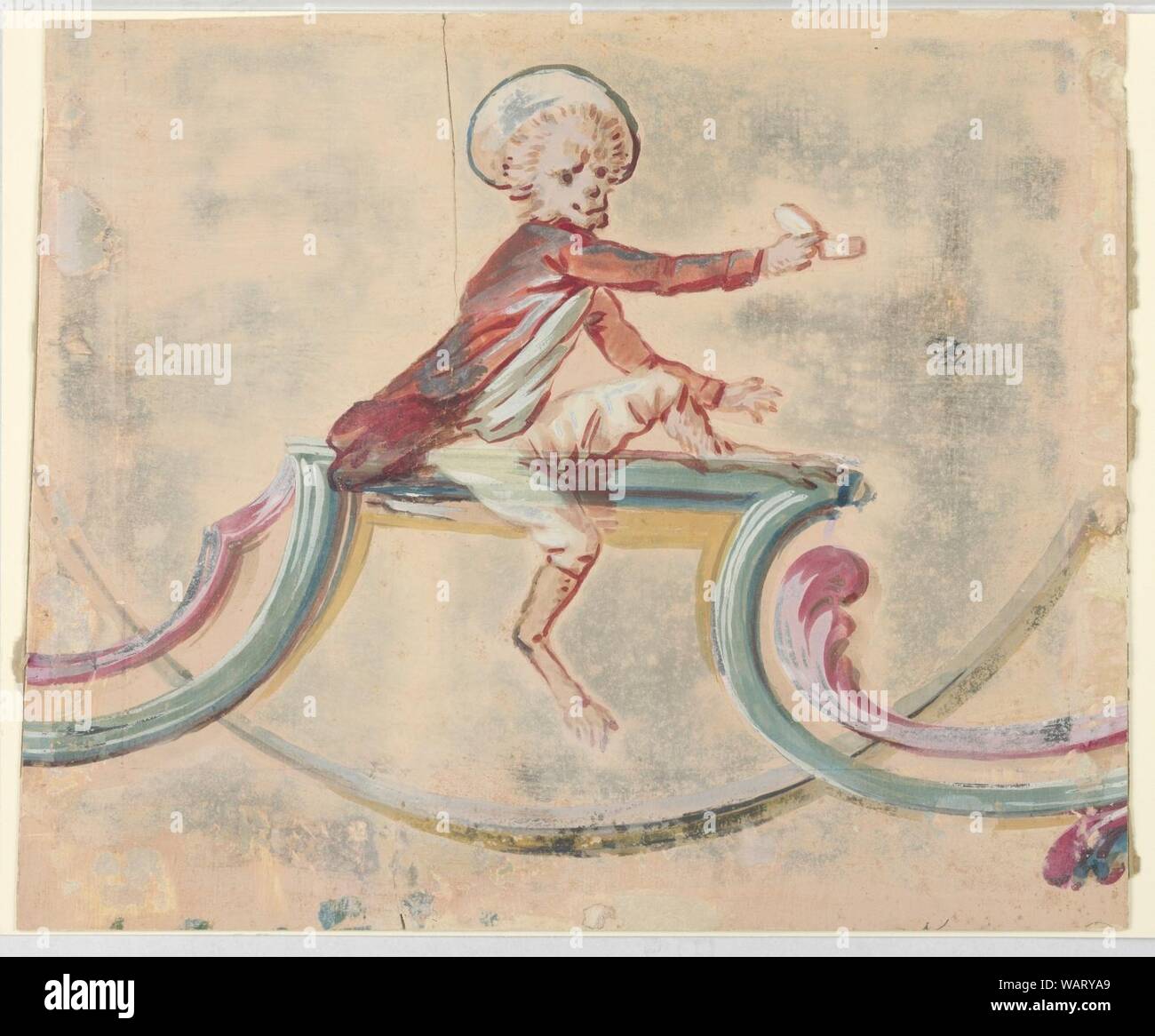Singerie Drawing, Singerie- Male Monkey str, 1860–90 Stock Photo - Alamy