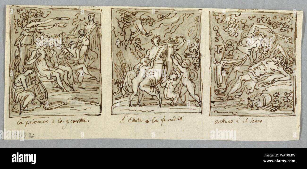 Drawing, Spring, Summer, Fall., ca. 1790 Stock Photo - Alamy