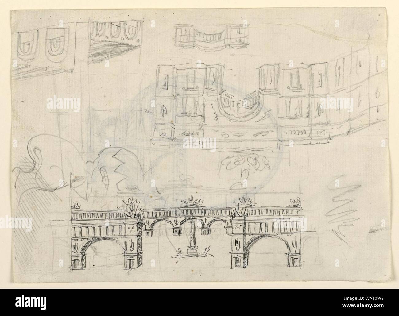 Drawing, Stage Design- a Town Square, early 19th century Stock Photo ...