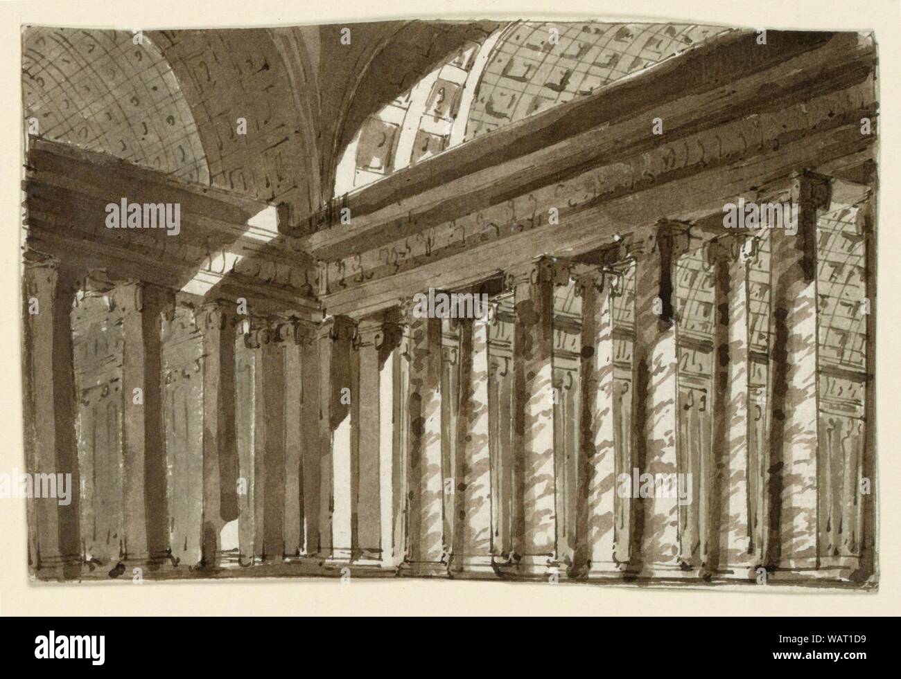 Drawing, Stage Design, Interior of Hall, early 19th century Stock Photo