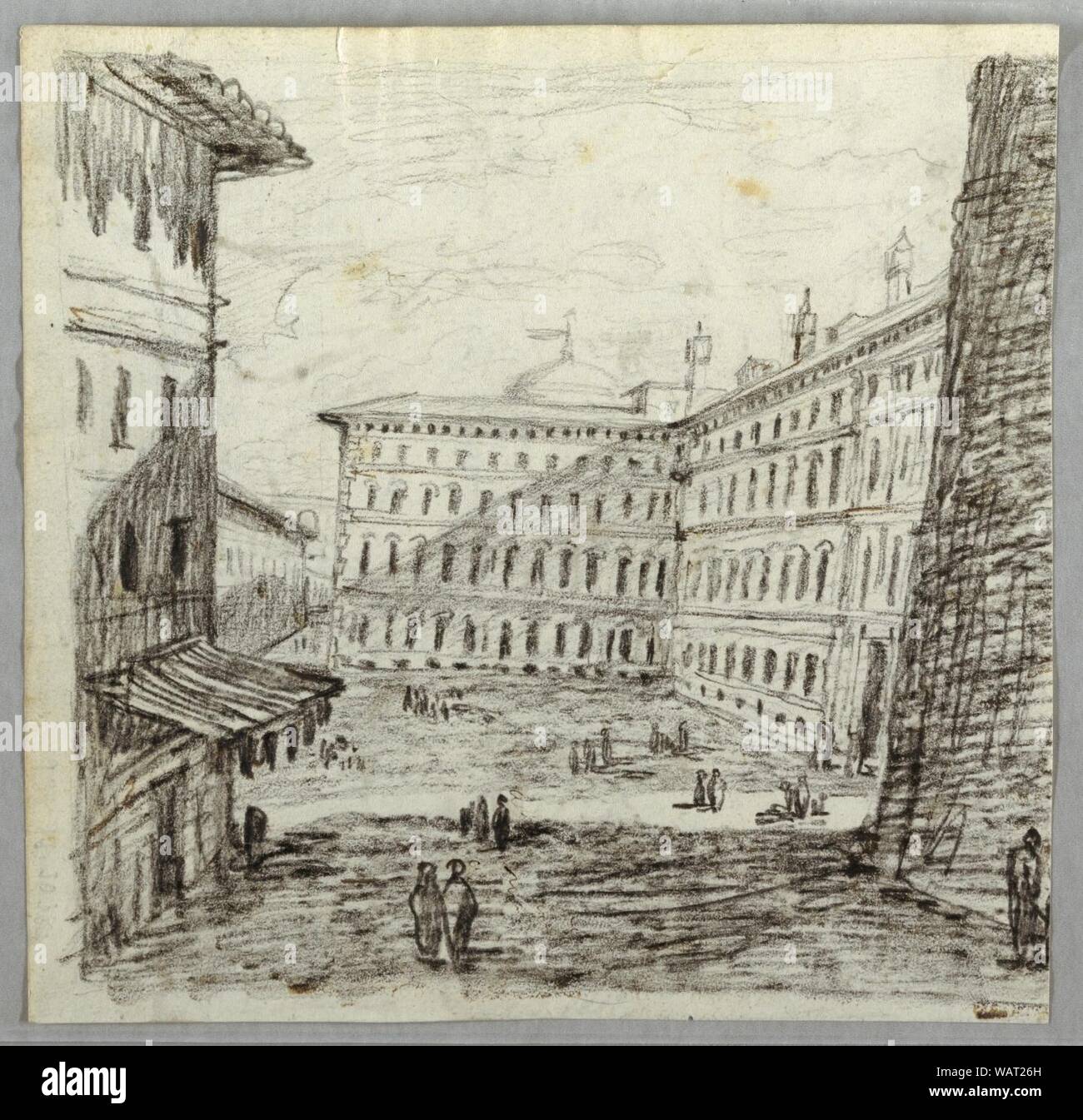 Drawing, Streetscape, 19th century Stock Photo - Alamy