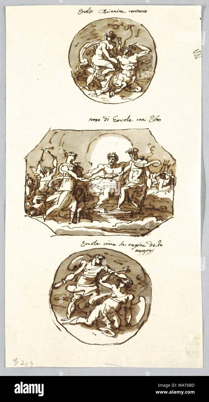 Drawing, Three Deeds of Hercules, 1813 Stock Photo Alamy