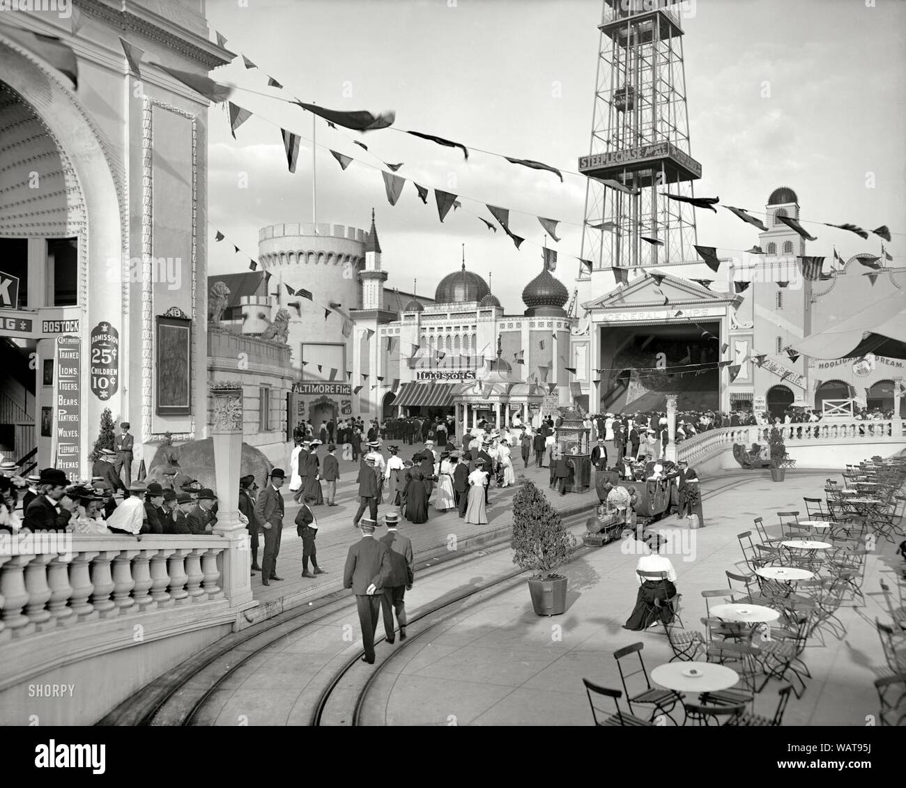 Dreamland Park at Coney Island, c. 1905. Stock Photo