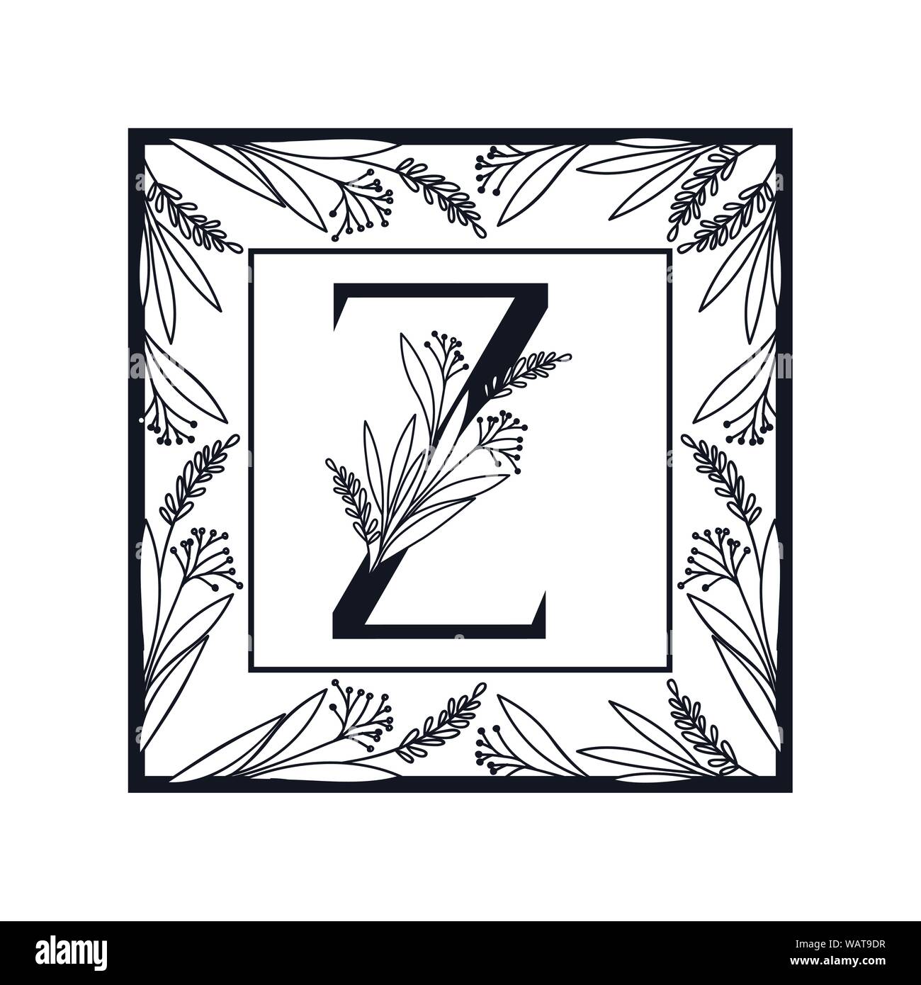 letter of the alphabet with vintage style frame Stock Vector Image ...
