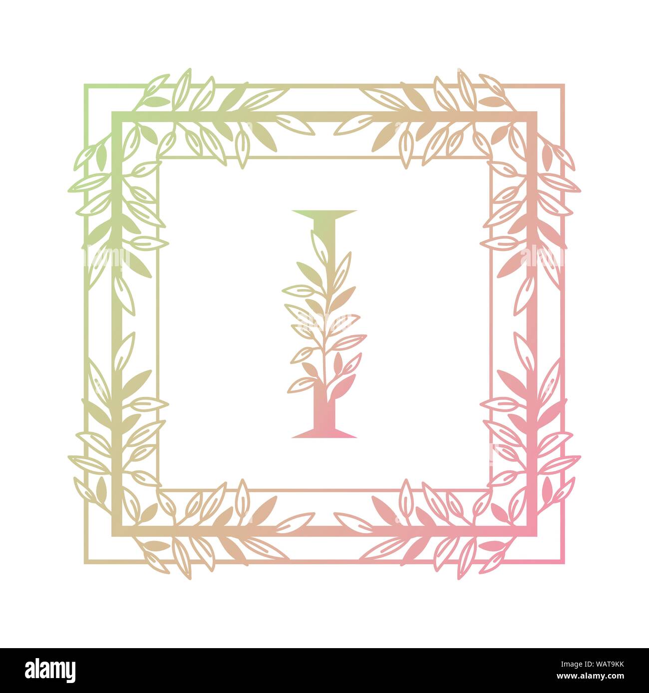 letter of the alphabet with vintage style frame Stock Vector Image ...