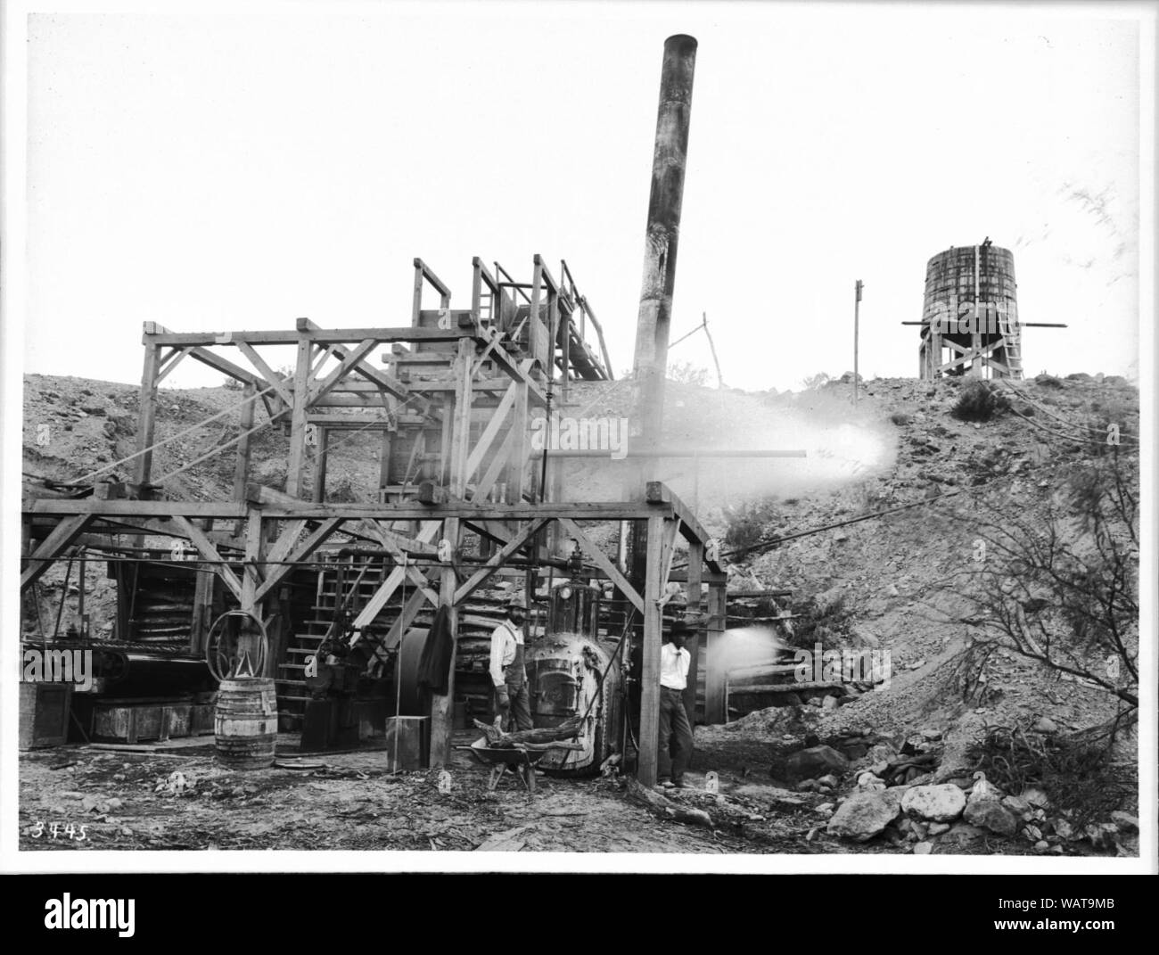 Drennen's Mill -- stamp mill and concentrator -- on the Colorado River, 1900-1950 Stock Photo