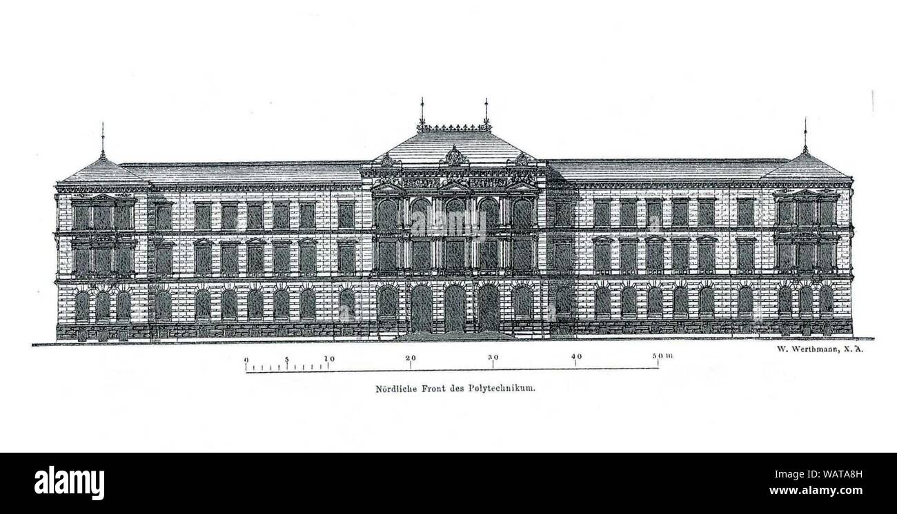 Dresden Technische Hochschule ehemalige Polytechnikum an der Strehlener Straße von Rudolf Heyn Neorenaissance 1872 bis 1875. Stock Photo